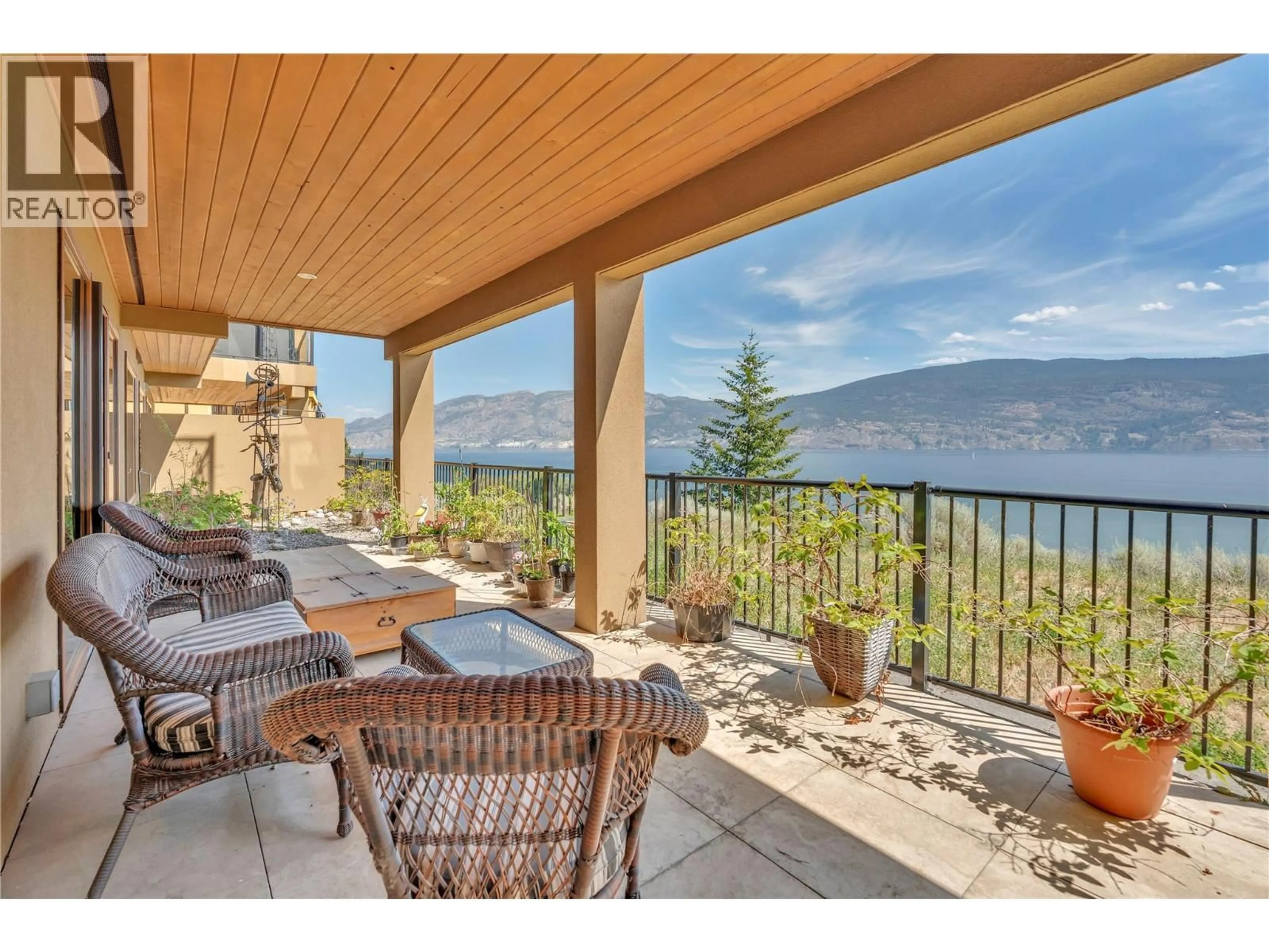 Patio, water/lake/river/ocean view for 205 - 14419 DOWNTON AVENUE, Summerland British Columbia V0H1Z1