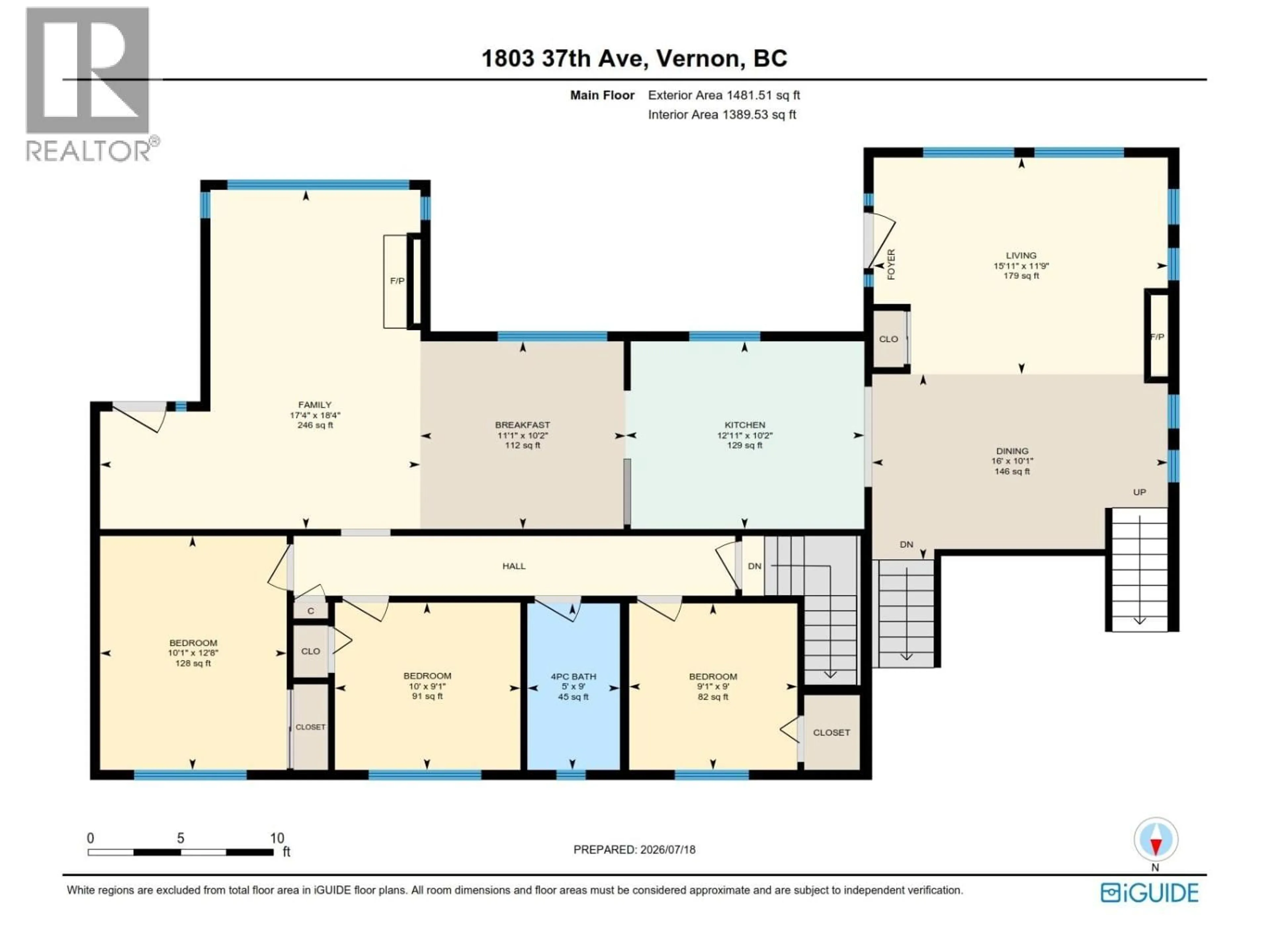 Floor plan for 1803 37 AVENUE, Vernon British Columbia V1T2W6