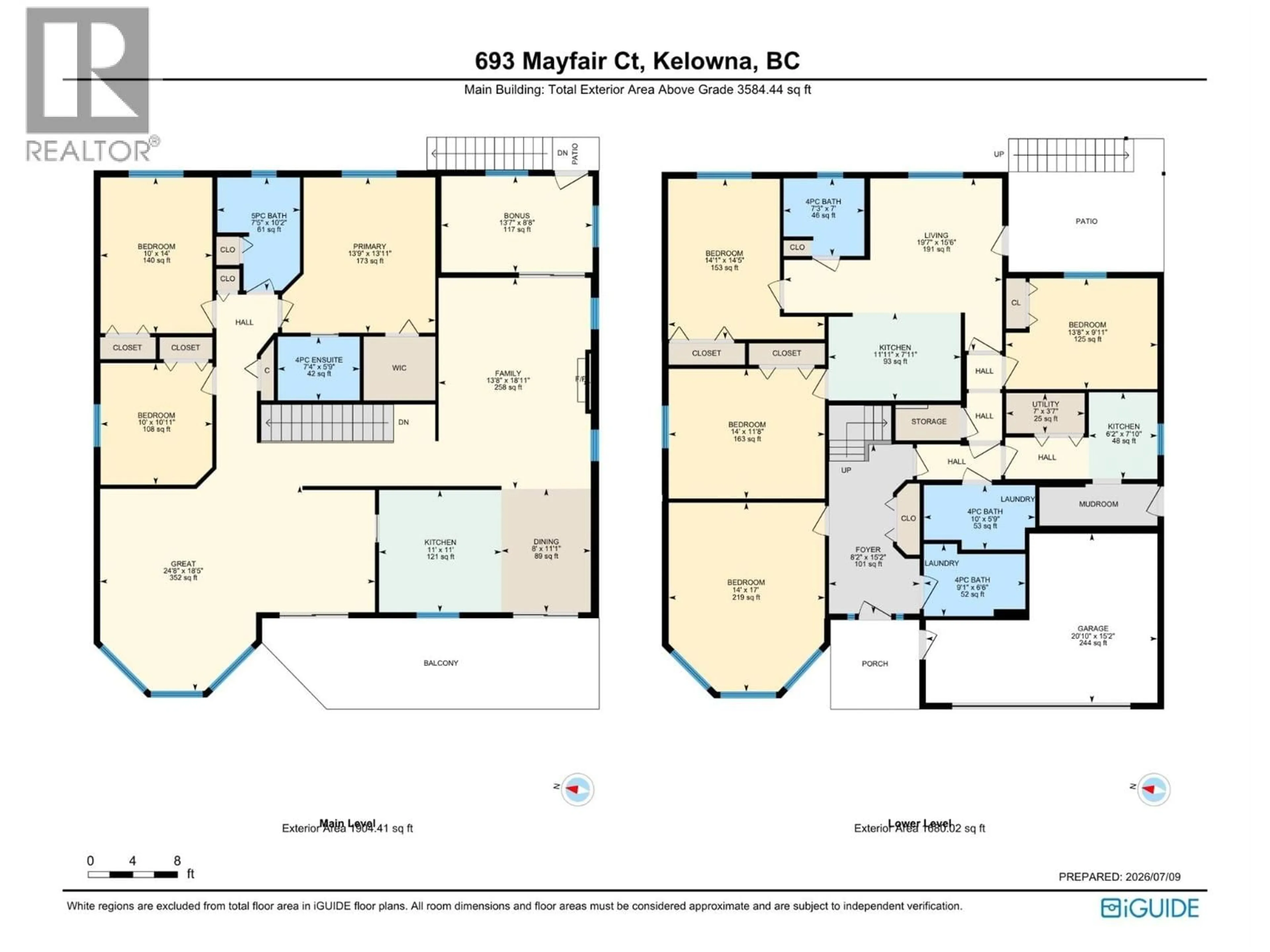 Floor plan for 693 MAYFAIR COURT, Kelowna British Columbia V1X7H7