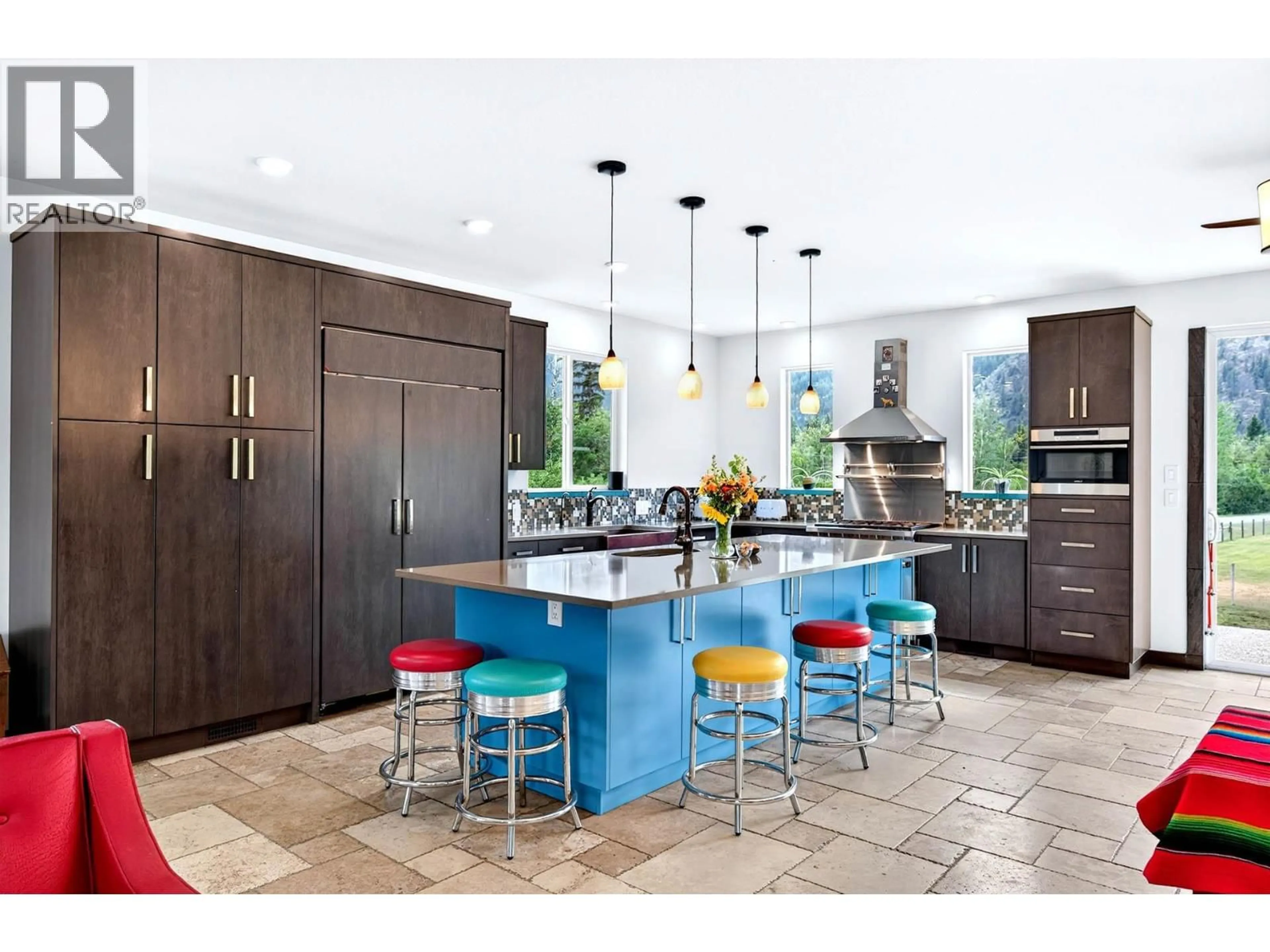 Contemporary kitchen, ceramic/tile floor for 215 MCLURE FERRY ROAD, McLure British Columbia V0E2H0