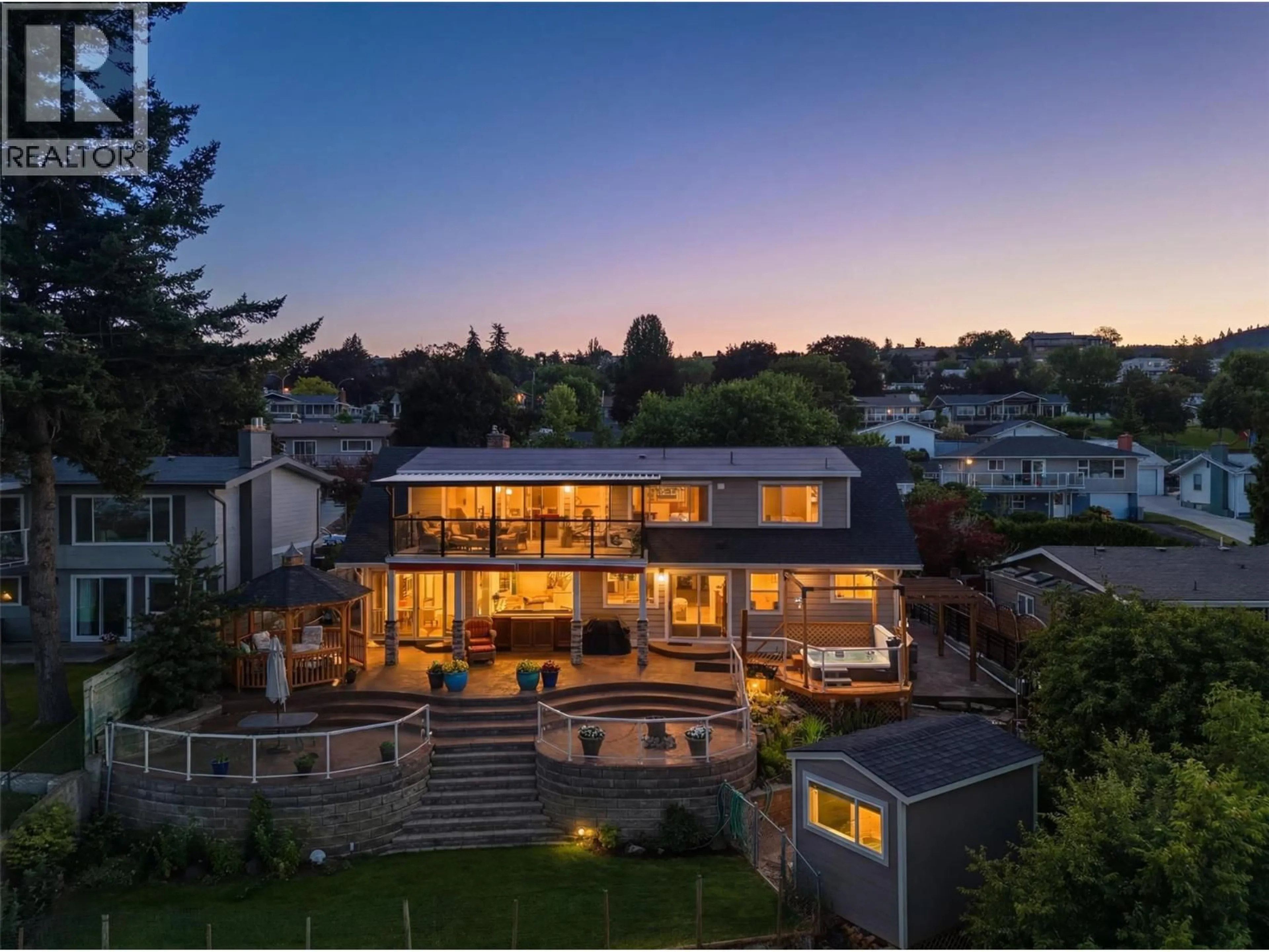 A pic from outside/outdoor area/front of a property/back of a property/a pic from drone, mountain view for 474 STRATHCONA TERRACE, Kamloops British Columbia V2C1B9