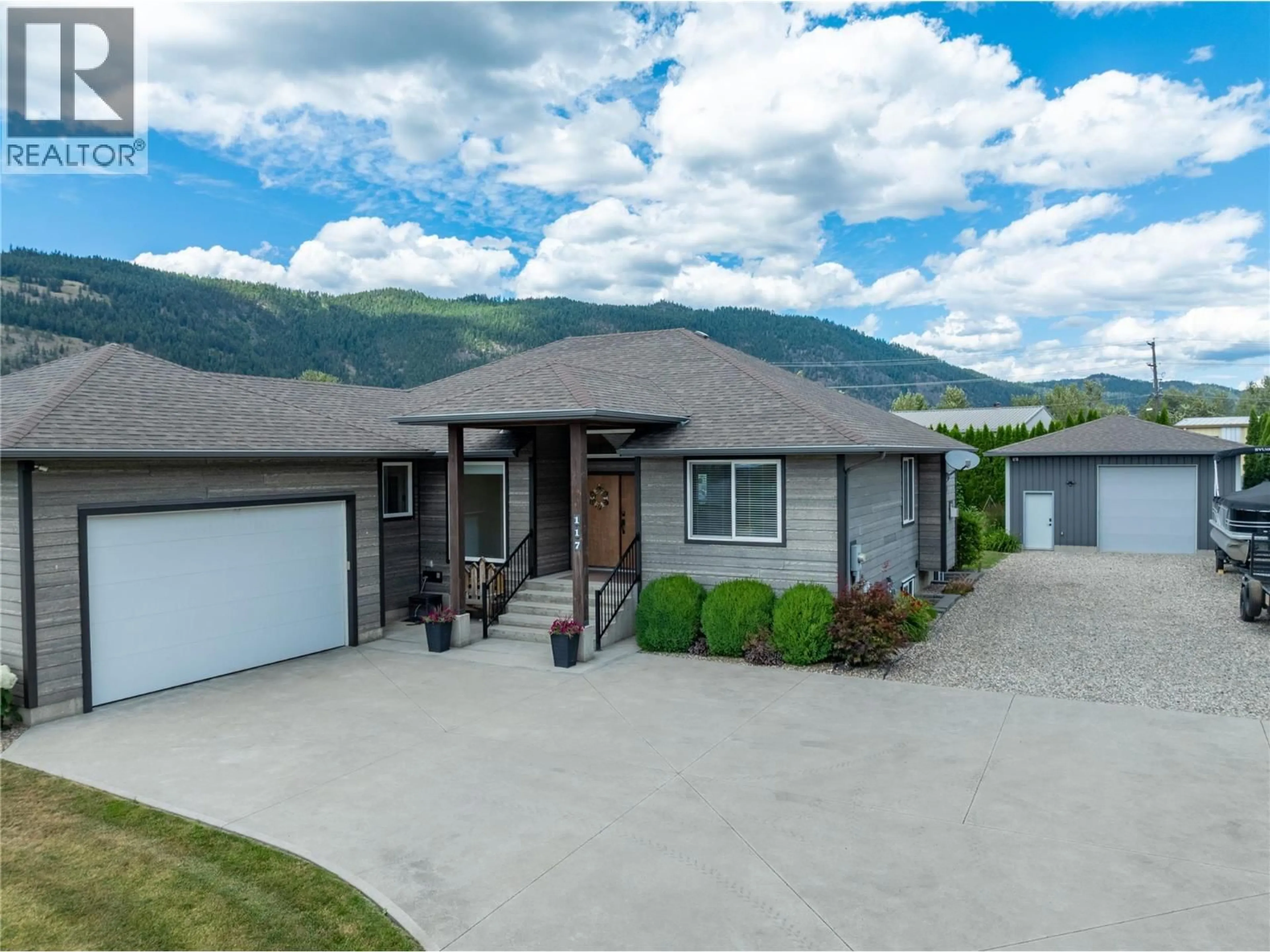 A pic from outside/outdoor area/front of a property/back of a property/a pic from drone, mountain view for 117 - 455 VLA ROAD, Chase British Columbia V0E1M1