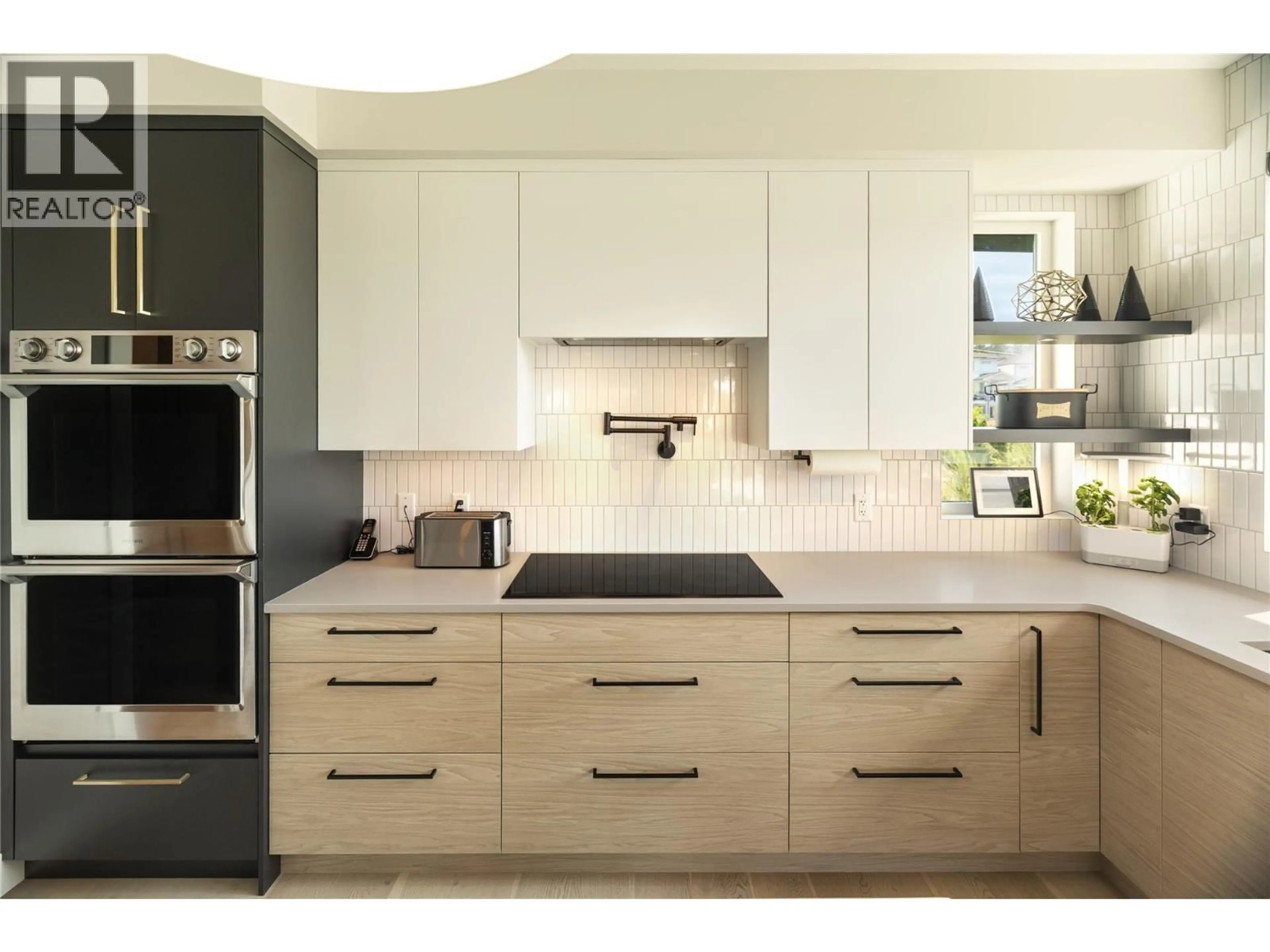 Contemporary kitchen, ceramic/tile floor for 4300 RUSSO STREET, Kelowna British Columbia V1W0B6