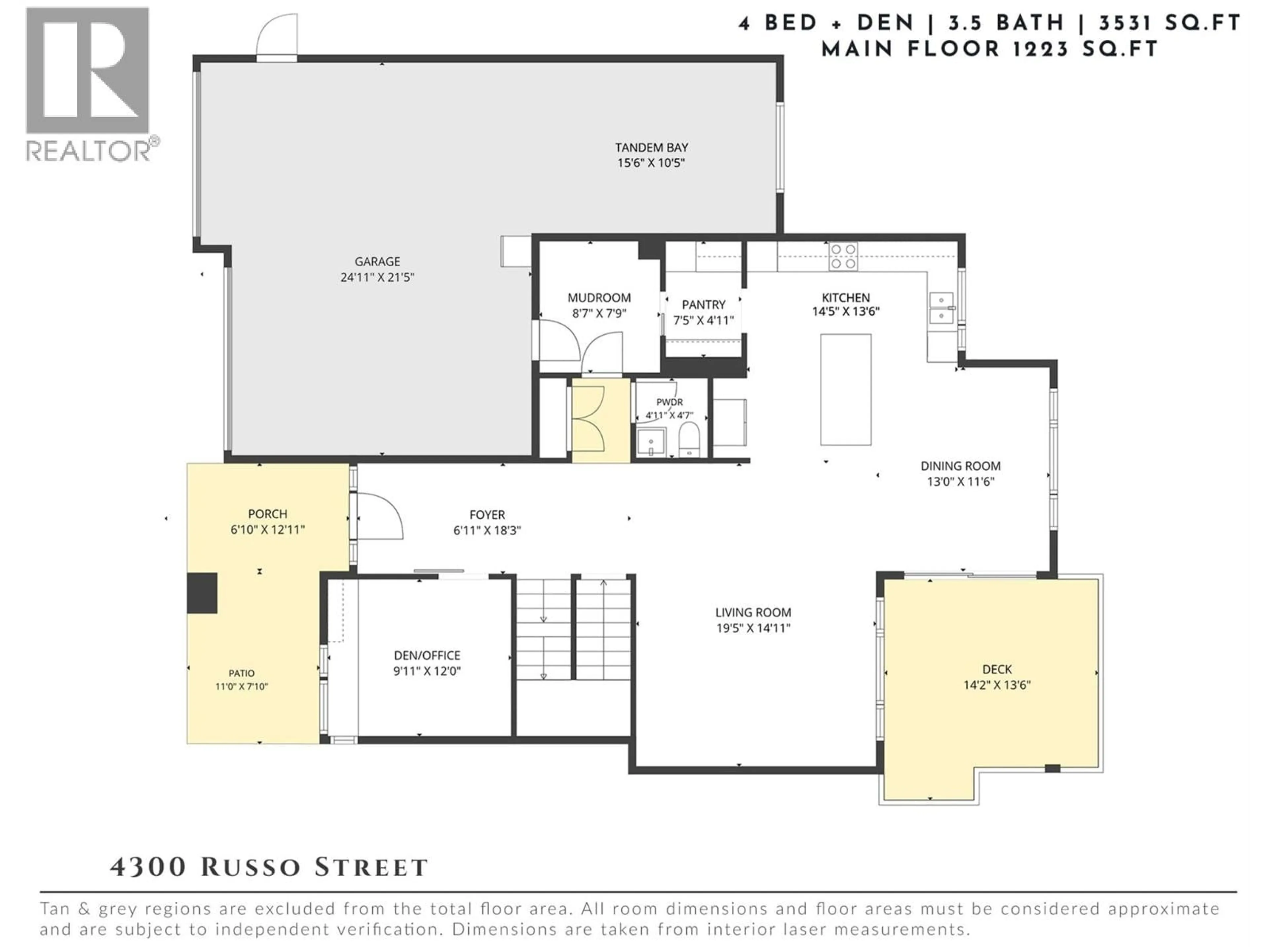 Floor plan for 4300 RUSSO STREET, Kelowna British Columbia V1W0B6