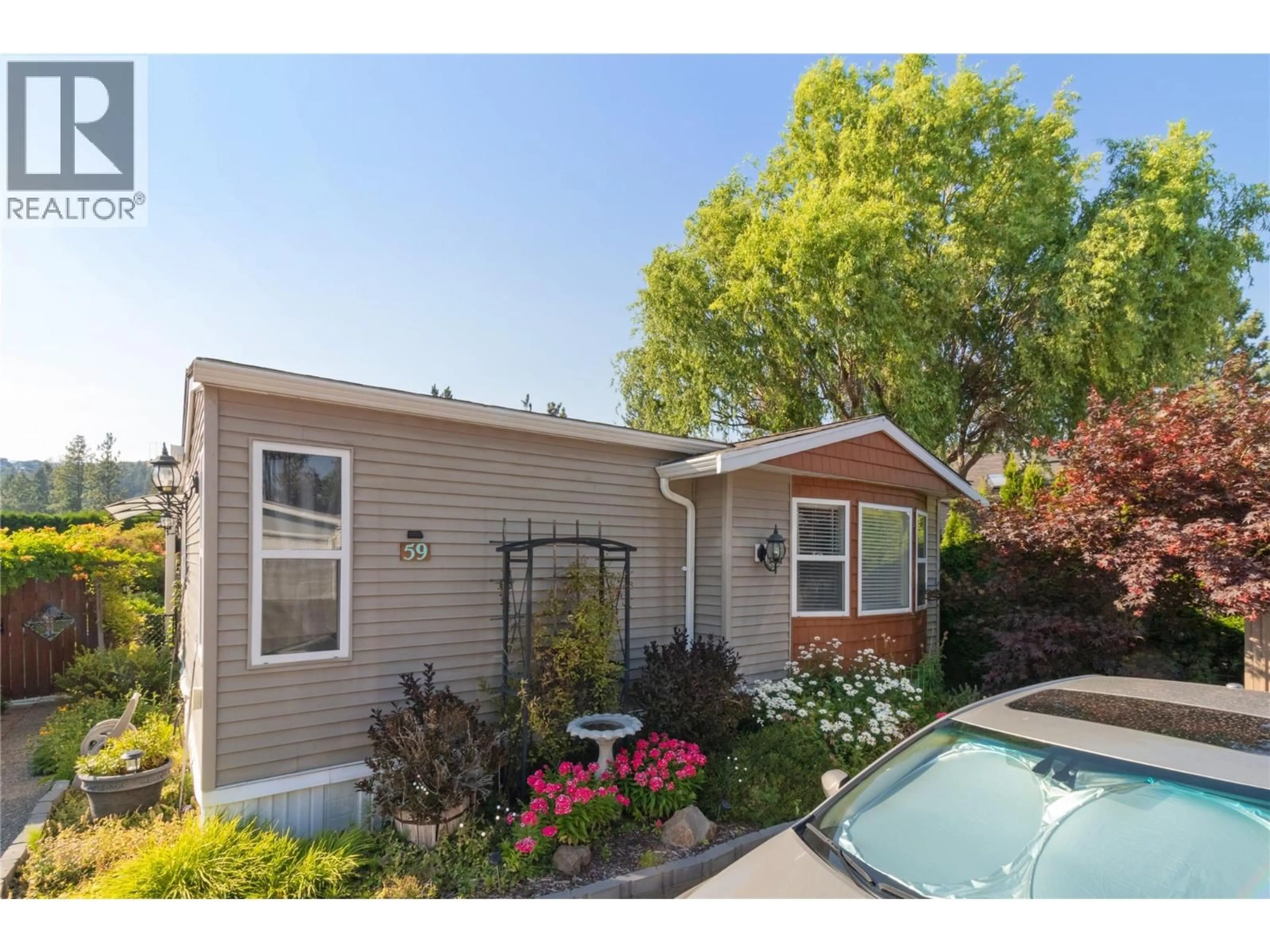 Home with vinyl exterior material, street for 59 - 3225 SHANNON LAKE ROAD, West Kelowna British Columbia V4T2E2