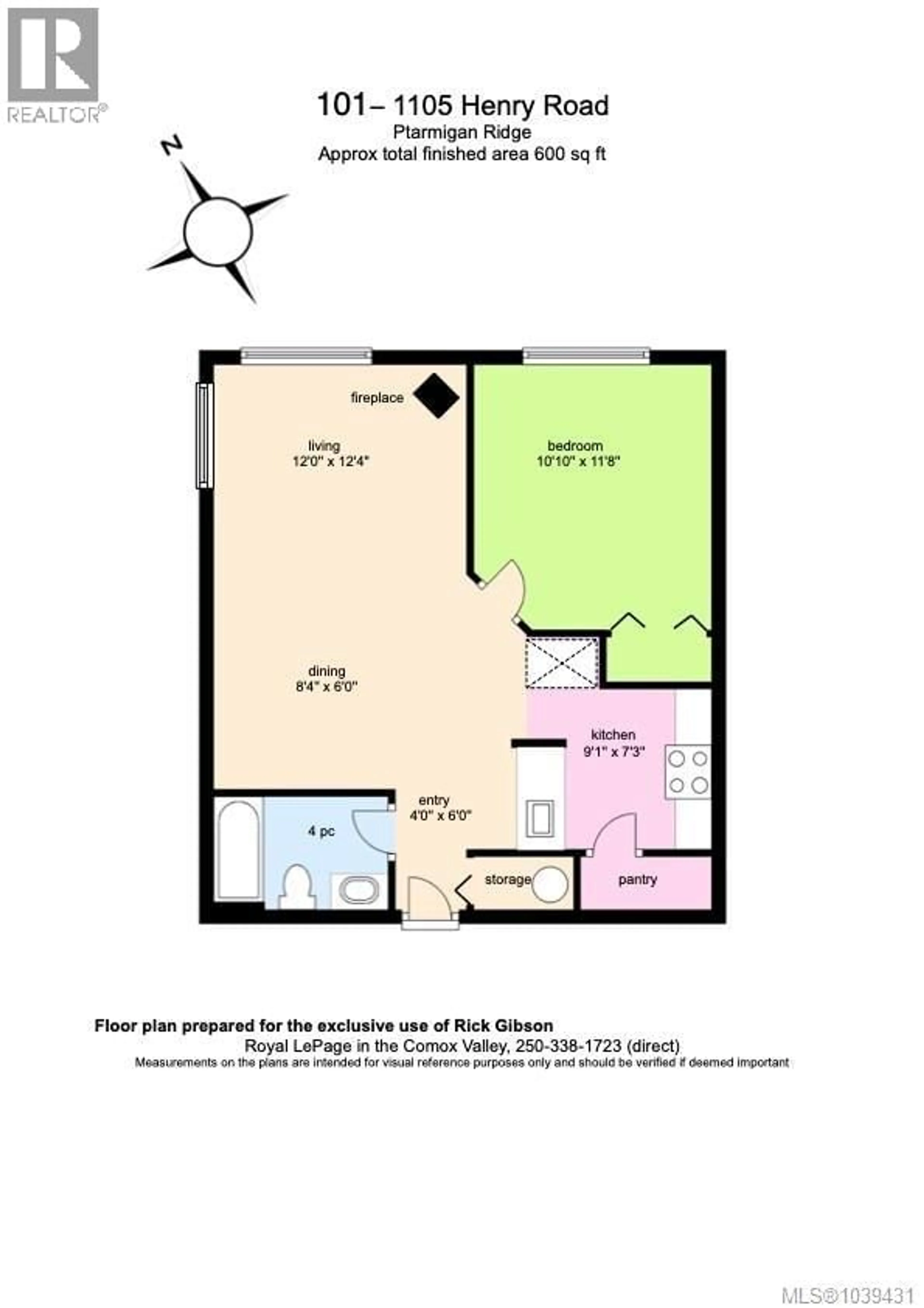 Floor plan for 101 - 1105 HENRY ROAD, Courtenay British Columbia V9J1L0