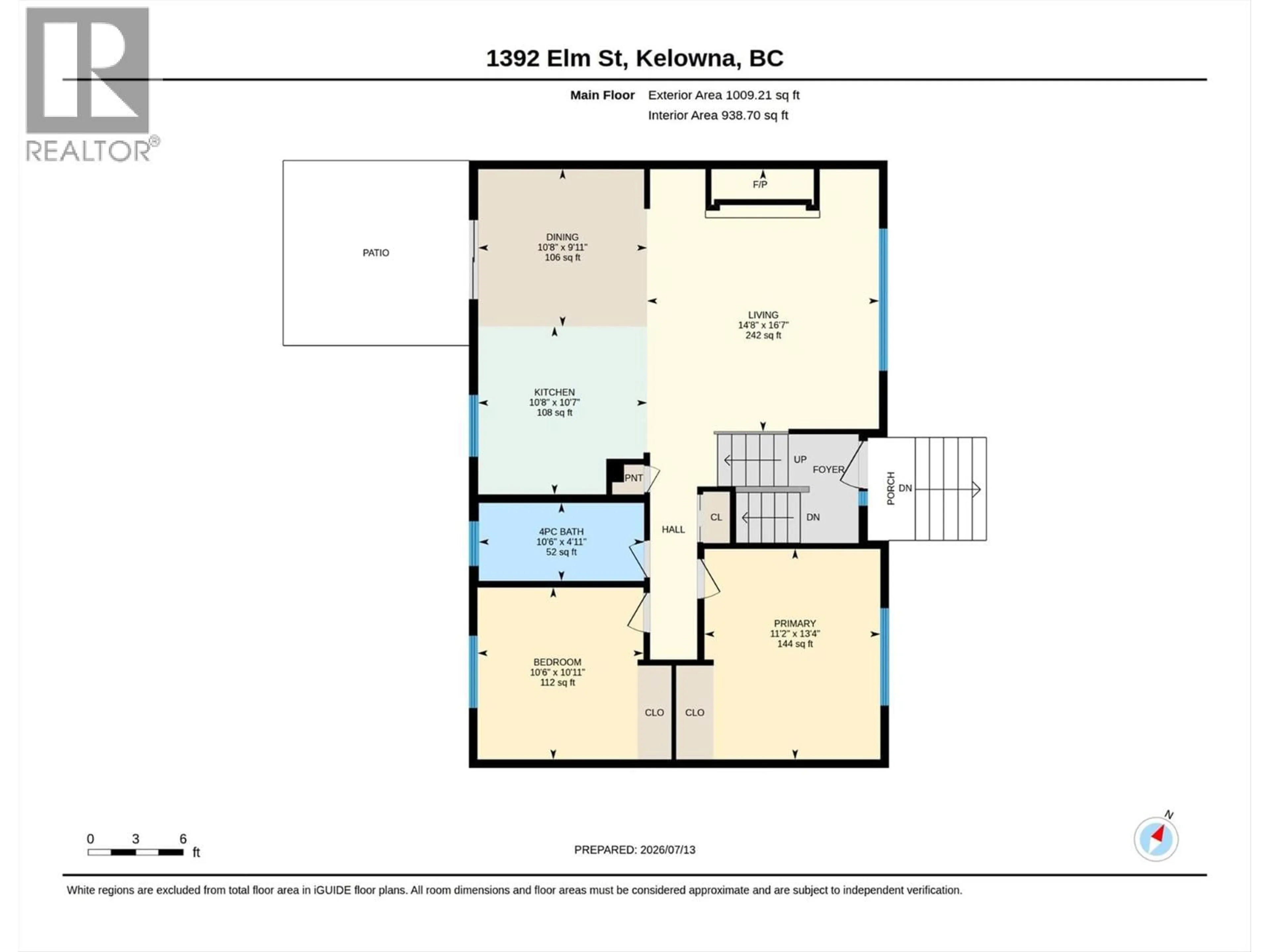 Floor plan for 1392 ELM STREET, Kelowna British Columbia V1Y3W6