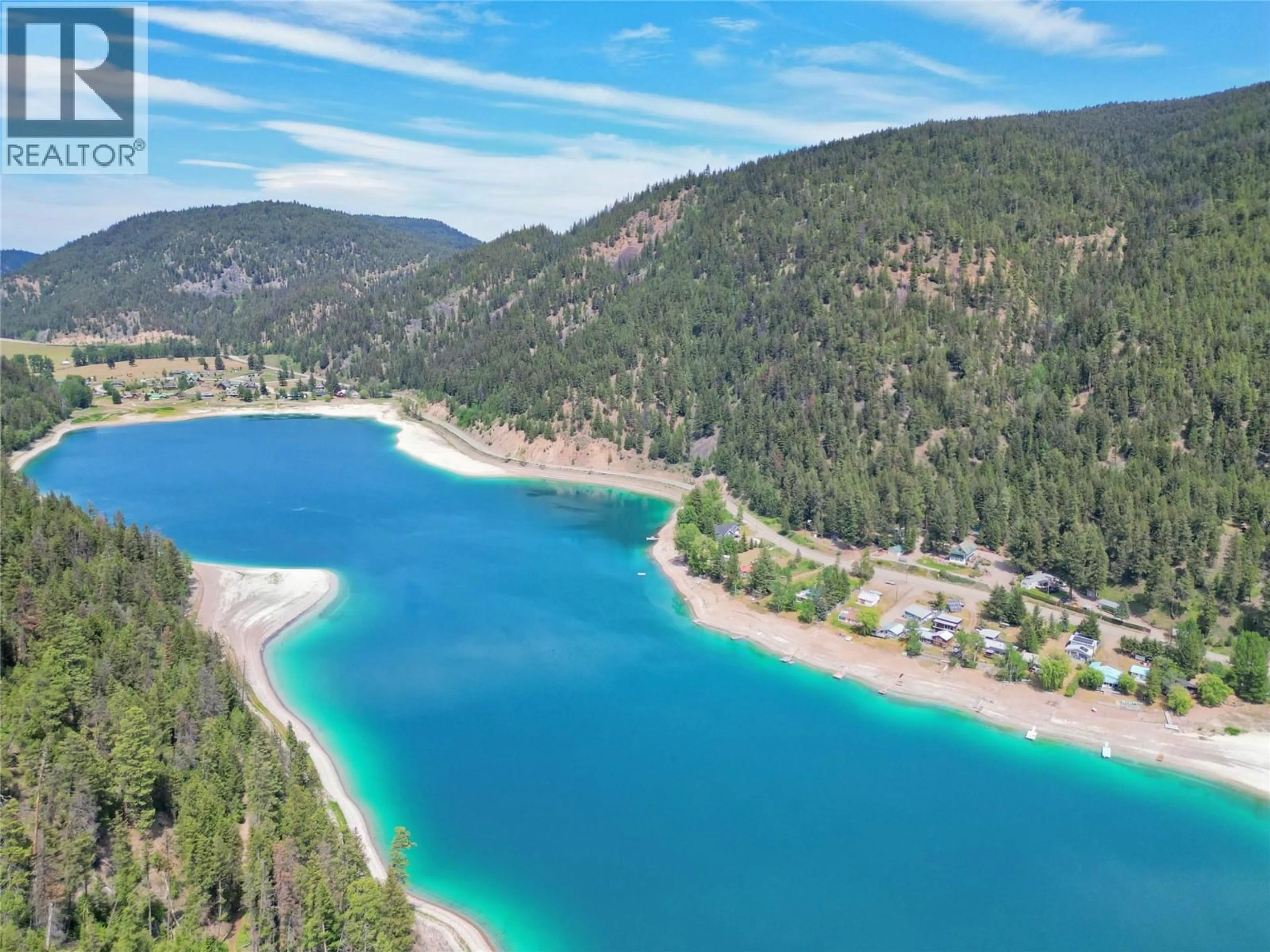 A pic from outside/outdoor area/front of a property/back of a property/a pic from drone, water/lake/river/ocean view for 118 SKYE BLUE LOOP, Princeton British Columbia V0X1W0