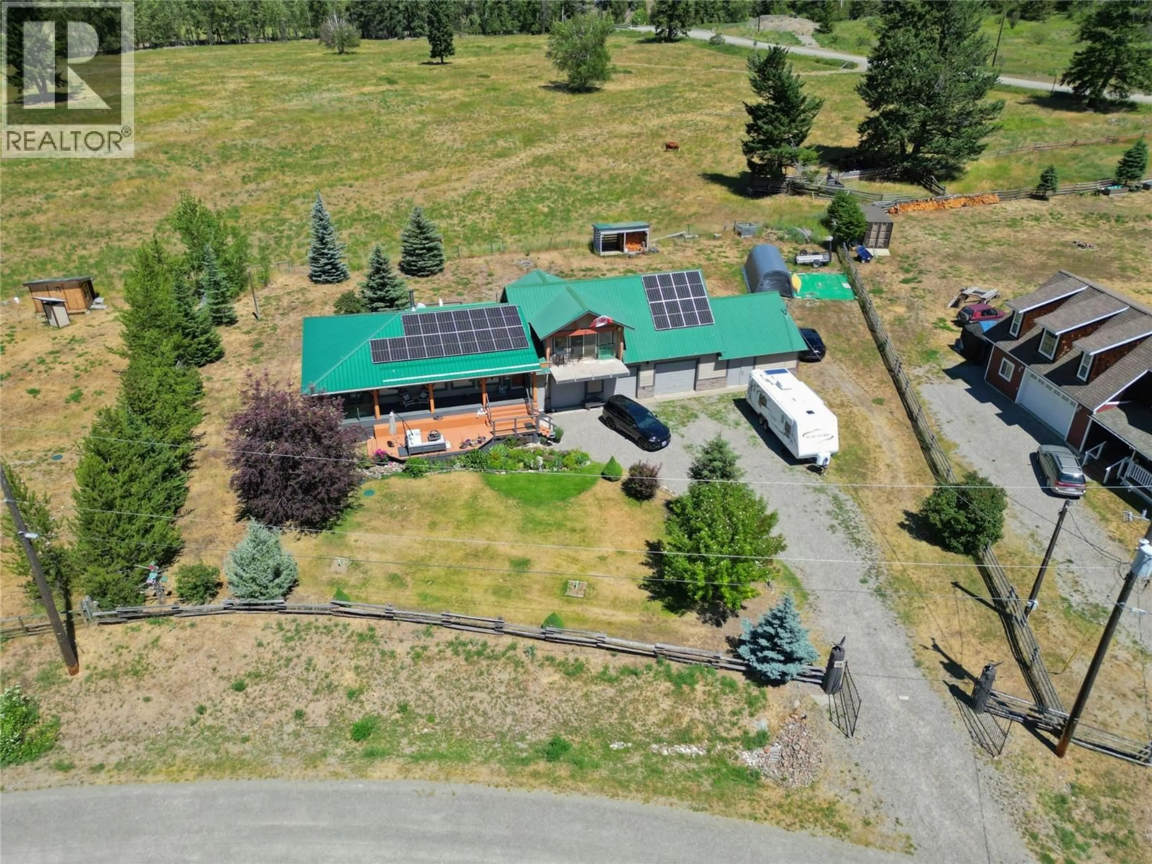 A pic from outside/outdoor area/front of a property/back of a property/a pic from drone, unknown for 118 SKYE BLUE LOOP, Princeton British Columbia V0X1W0