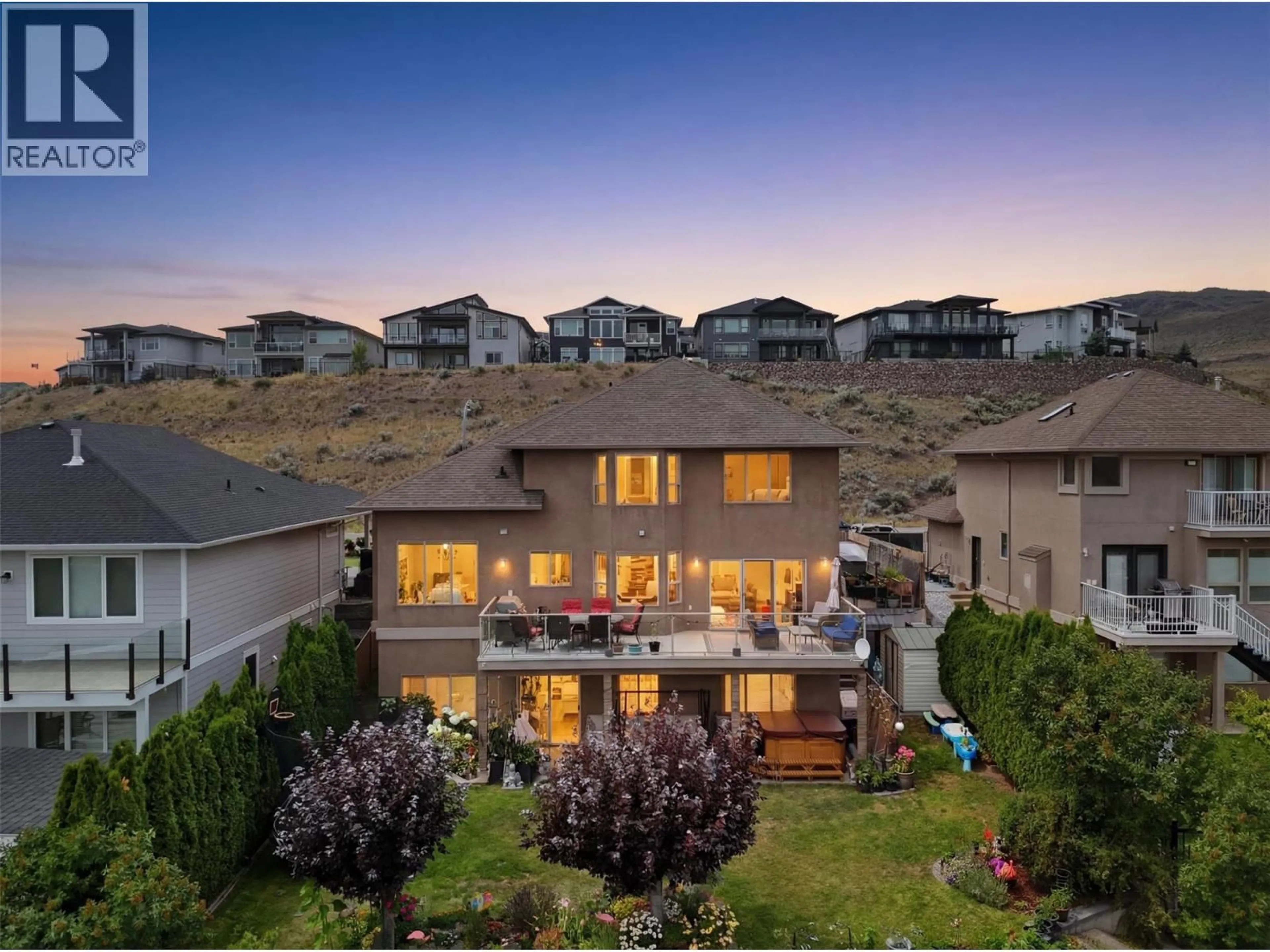 A pic from outside/outdoor area/front of a property/back of a property/a pic from drone, mountain view for 907 QUAIL DRIVE, Kamloops British Columbia V2B8N9
