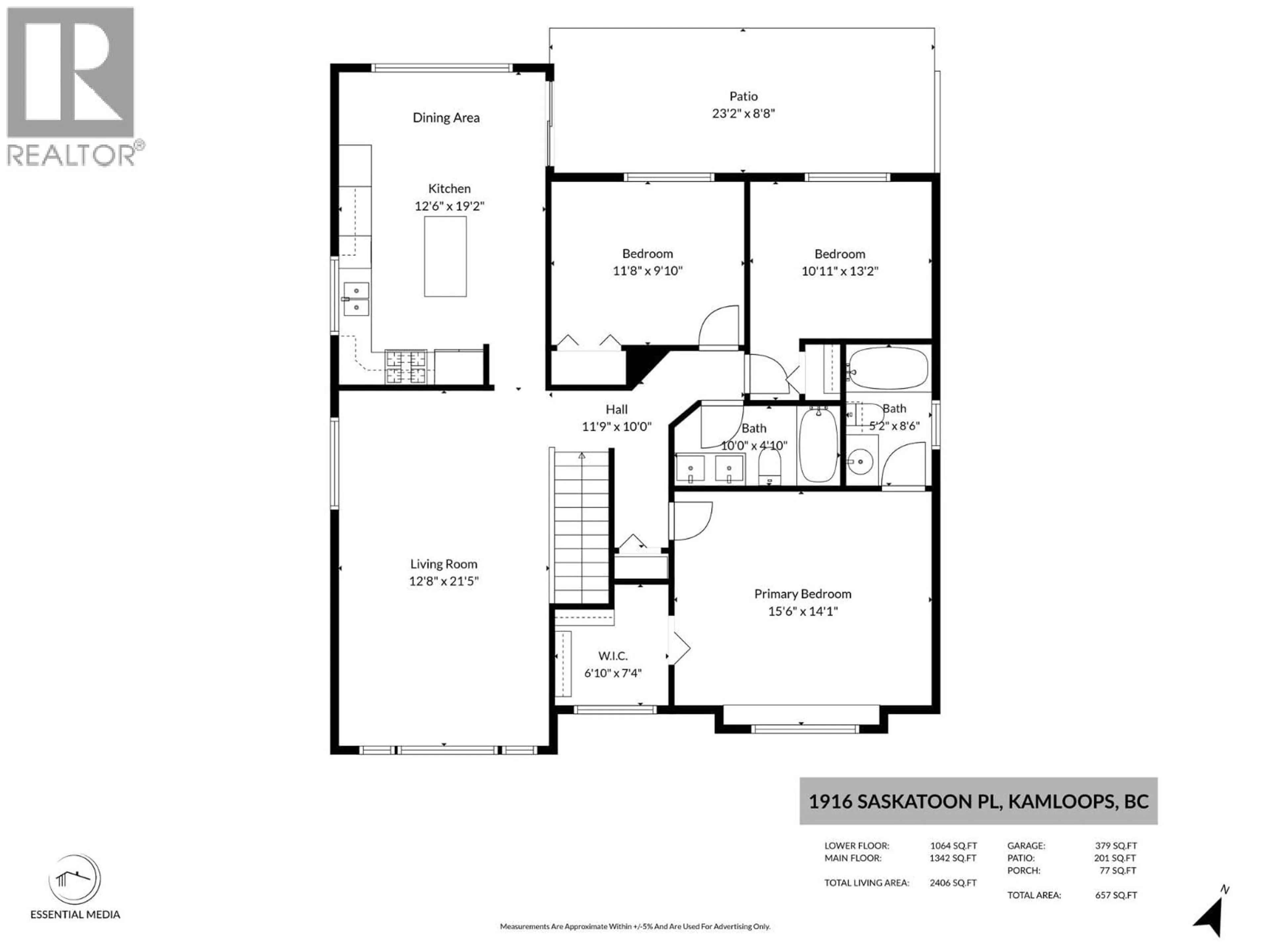 Floor plan for 1916 SASKATOON PLACE, Kamloops British Columbia V2E2T1