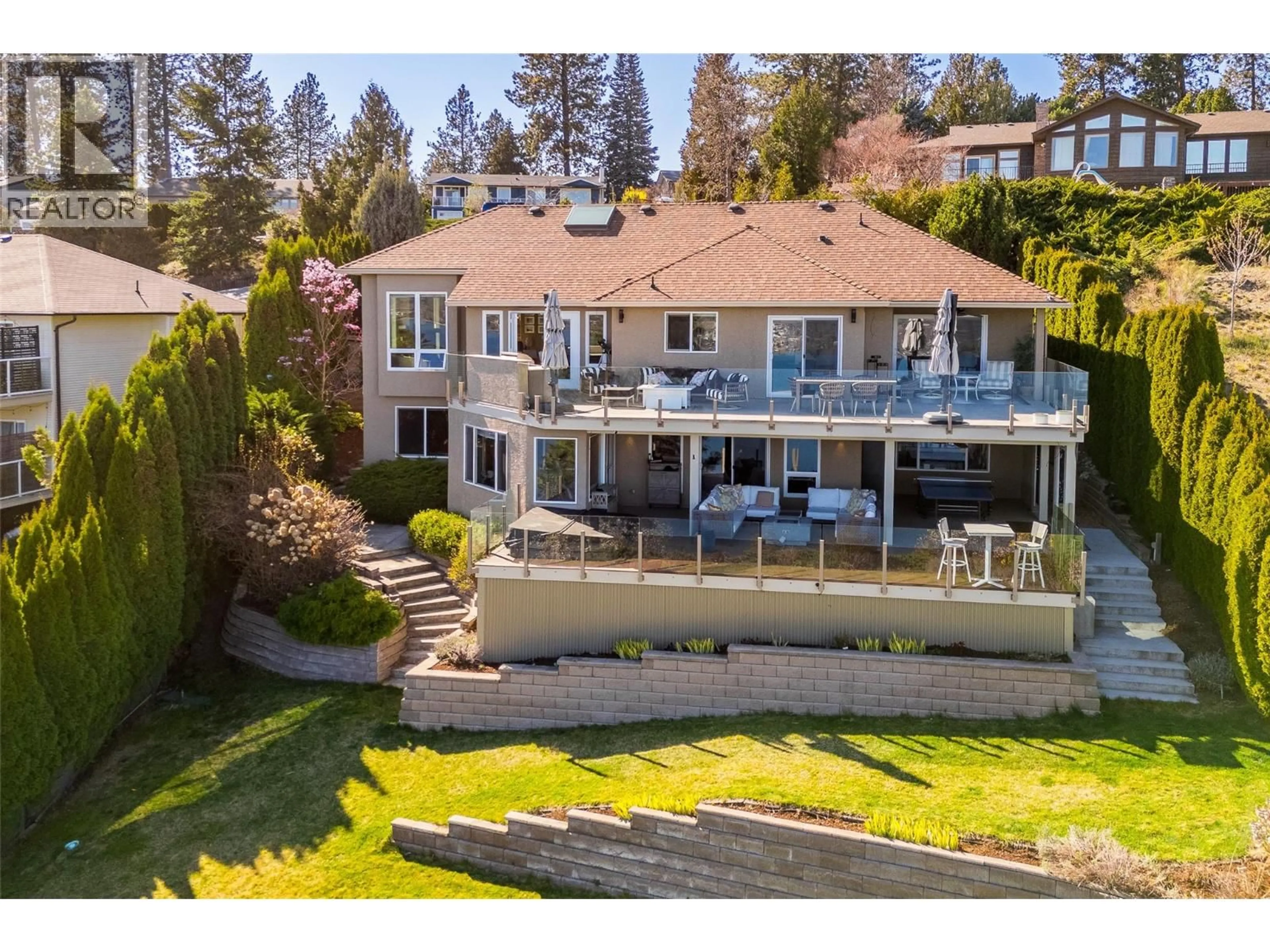 A pic from outside/outdoor area/front of a property/back of a property/a pic from drone, water/lake/river/ocean view for 2153 ALEXANDER PLACE, West Kelowna British Columbia V1Z2X5