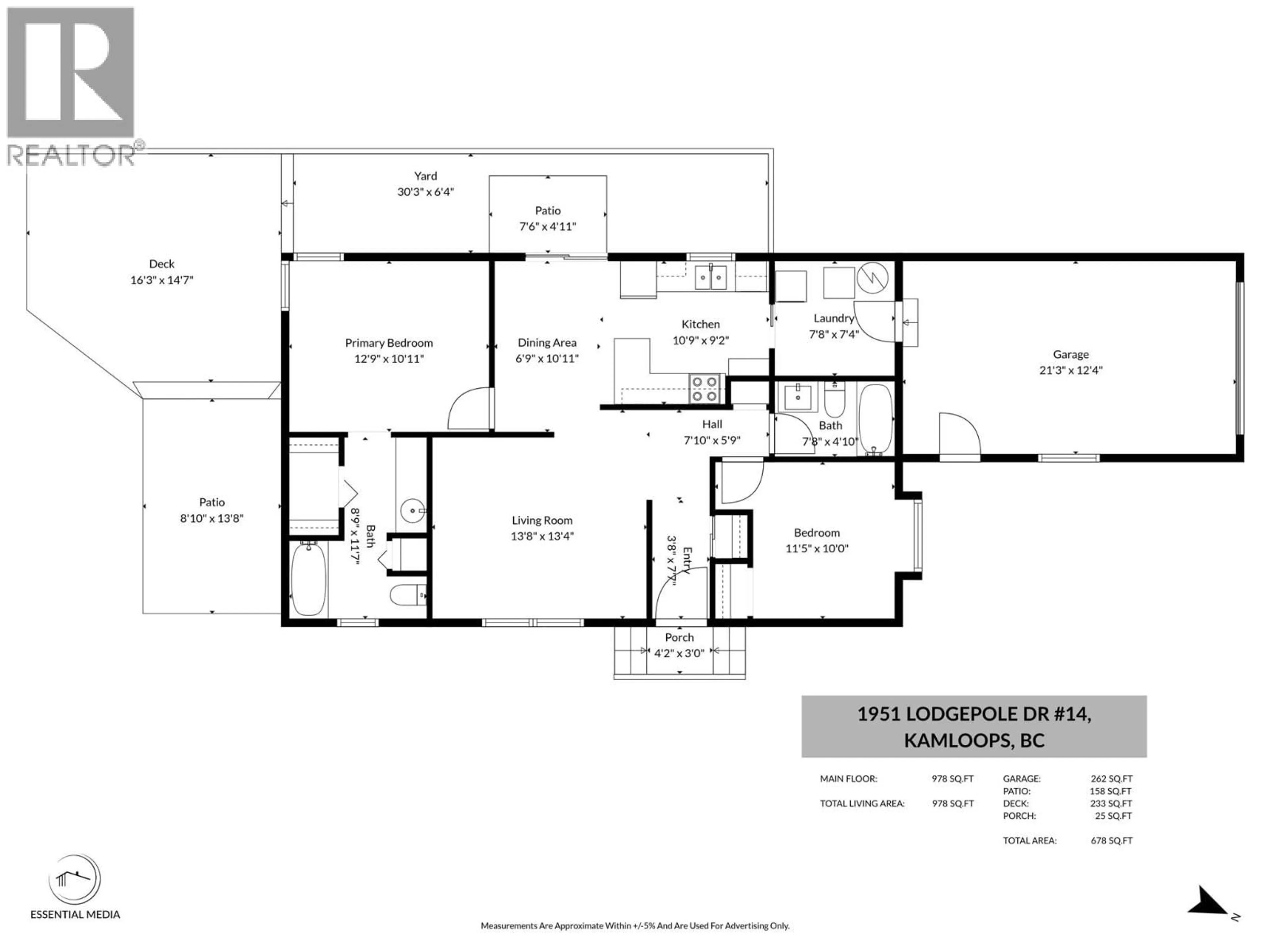 Floor plan for 14 - 1951 LODGEPOLE DRIVE, Kamloops British Columbia V1S1Y1