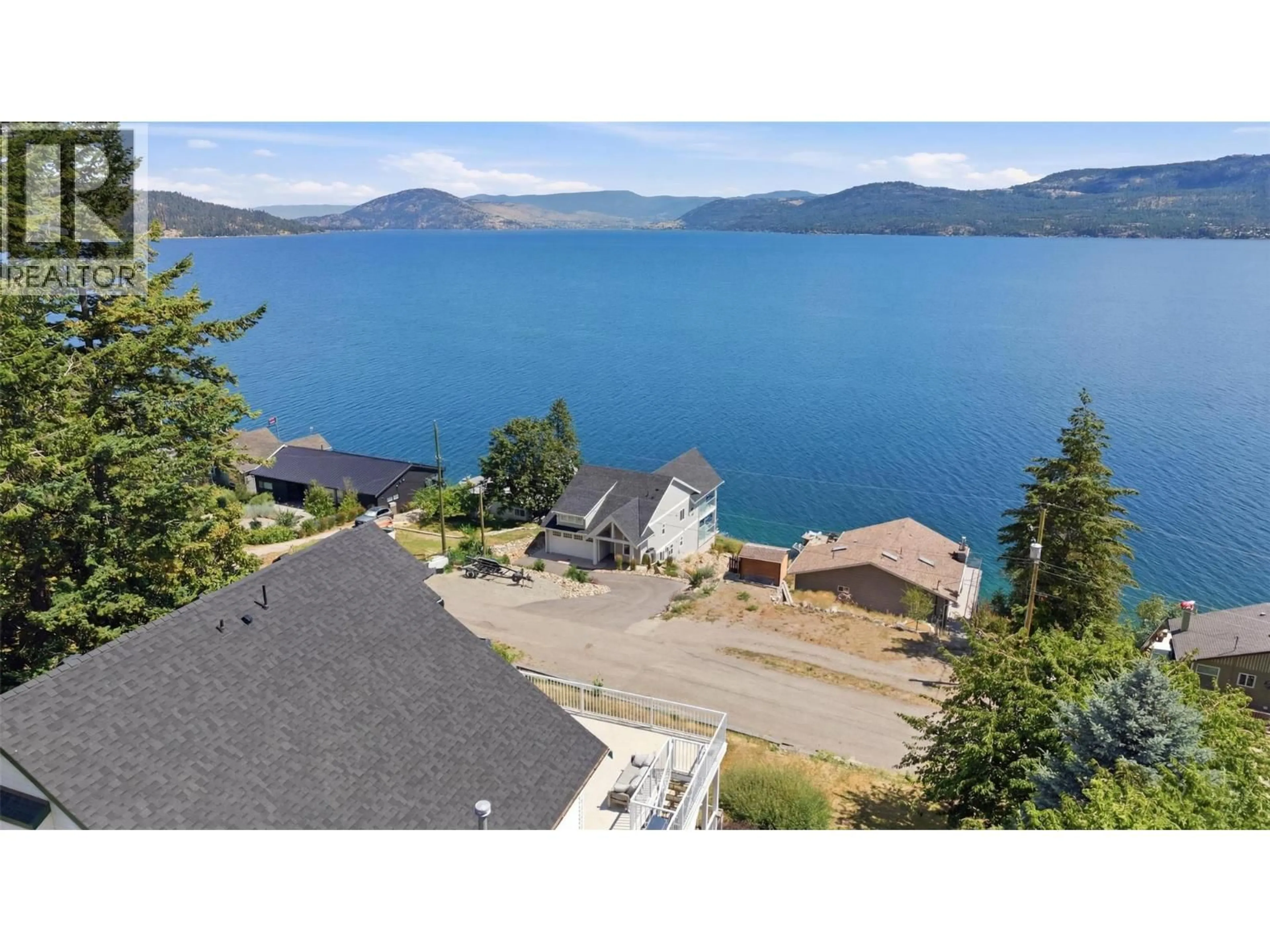 A pic from outside/outdoor area/front of a property/back of a property/a pic from drone, water/lake/river/ocean view for 45 NERIE ROAD, Vernon British Columbia V1H2E4