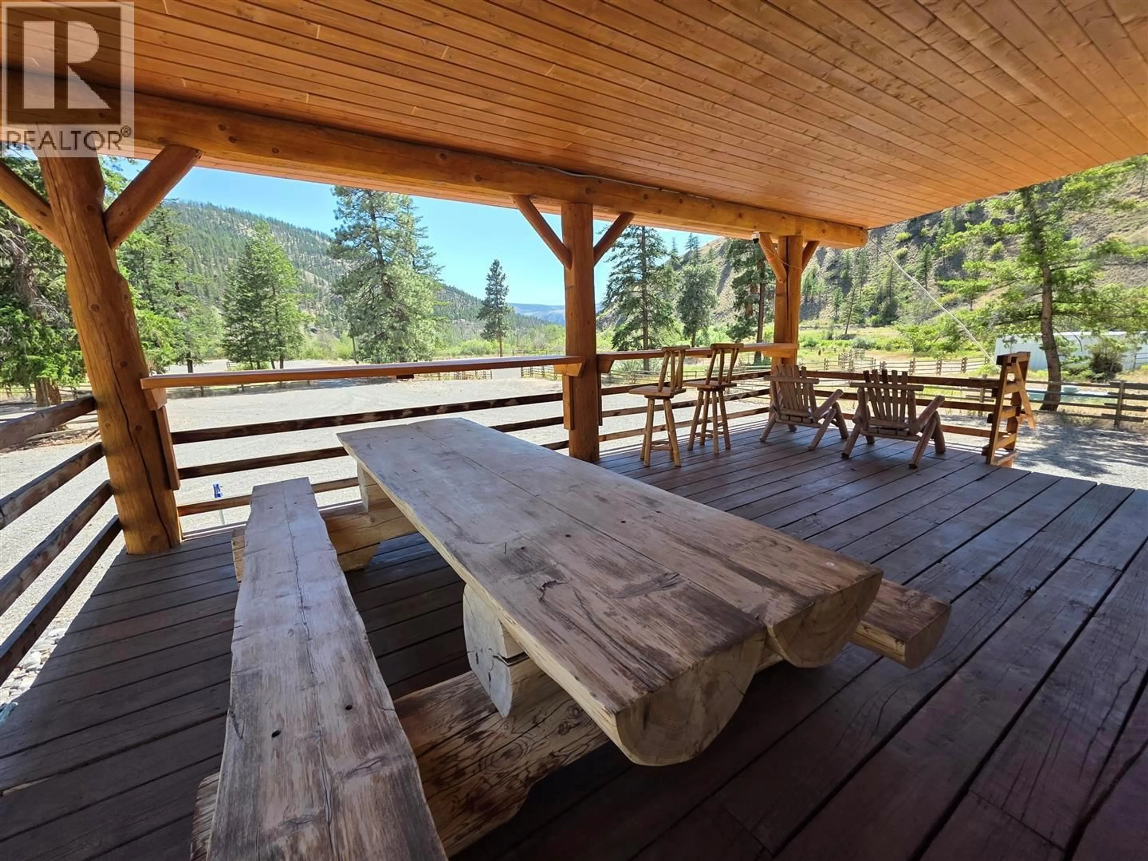 Patio, mountain view for 801 LOON LAKE ROAD, Clinton British Columbia V0K1H1