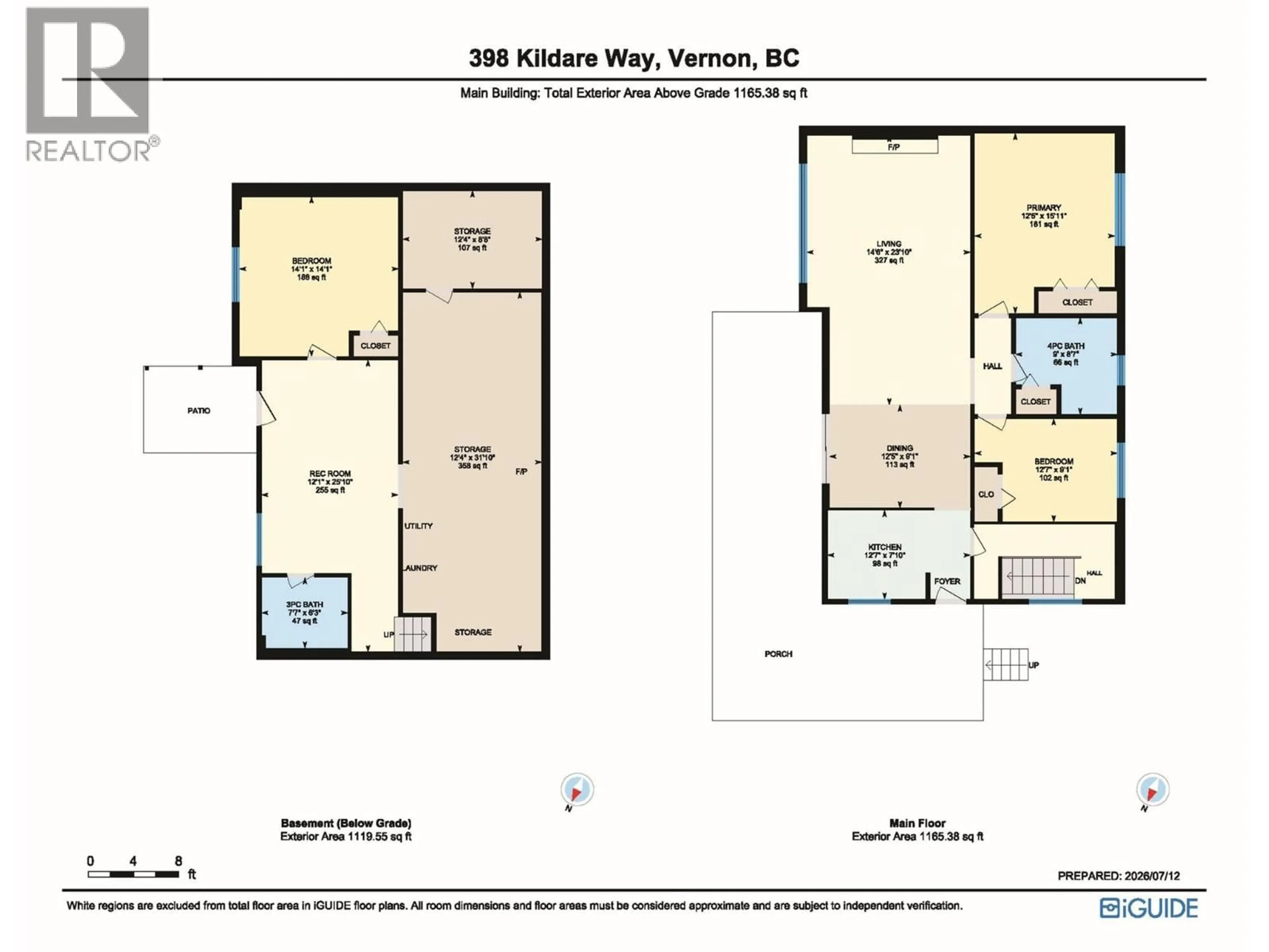 Floor plan for 398 KILDARE WAY, Vernon British Columbia V1H2C7