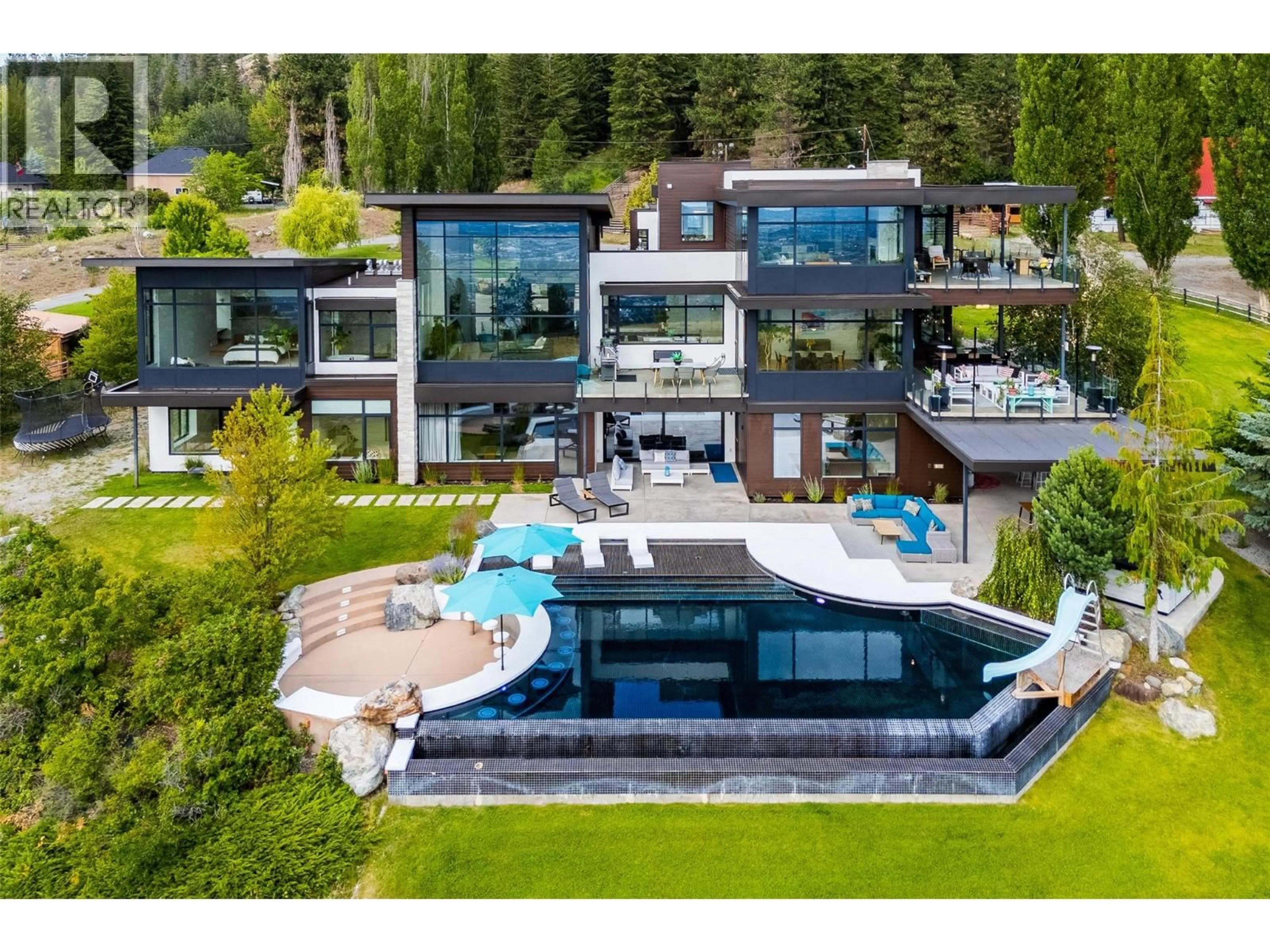 A pic from outside/outdoor area/front of a property/back of a property/a pic from drone, water/lake/river/ocean view for 4425 TWIN CREEK PLACE, Kelowna British Columbia V1X7V7
