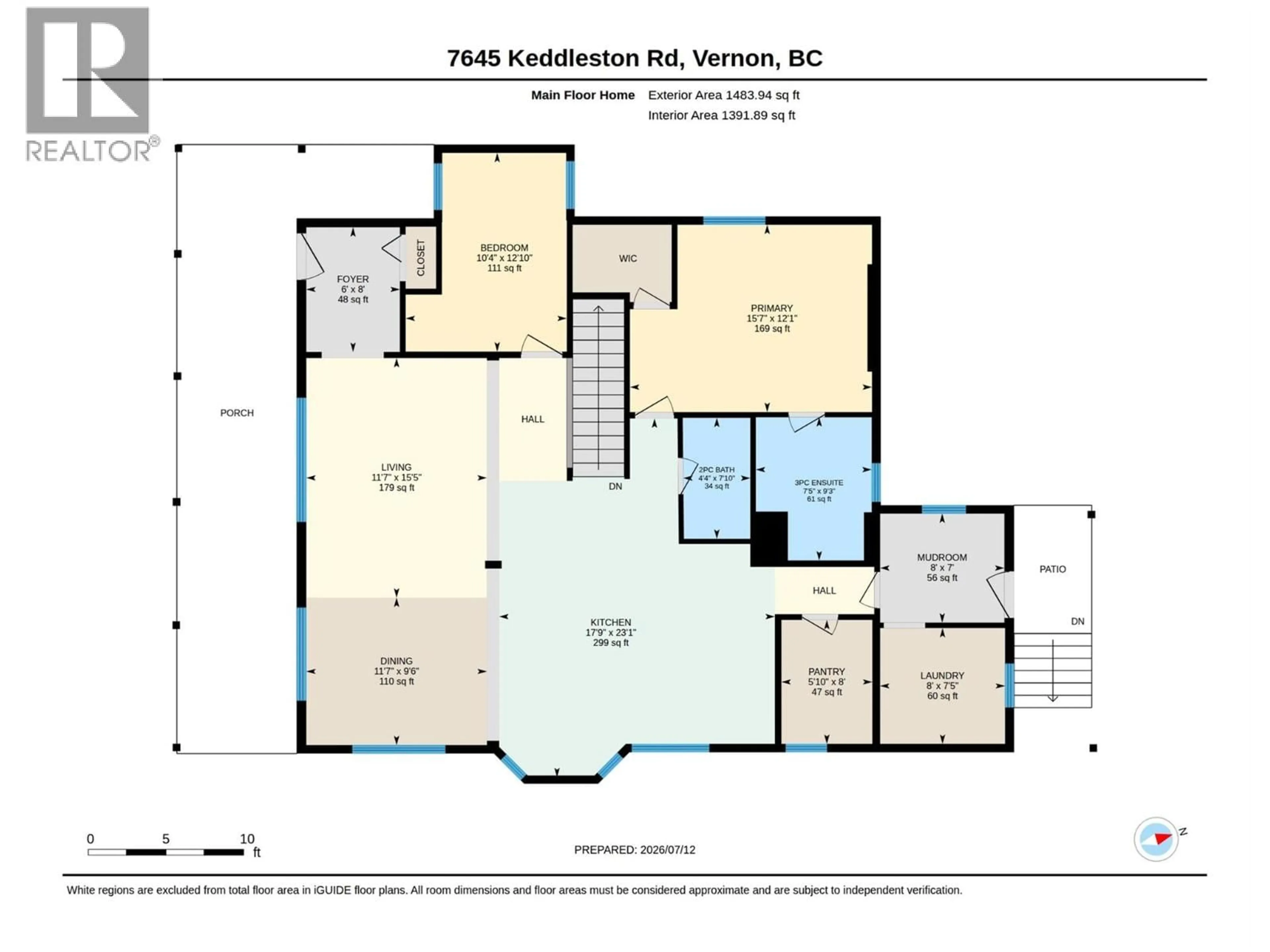 Floor plan for 7645 KEDDLESTON ROAD, Vernon British Columbia V1B3N7