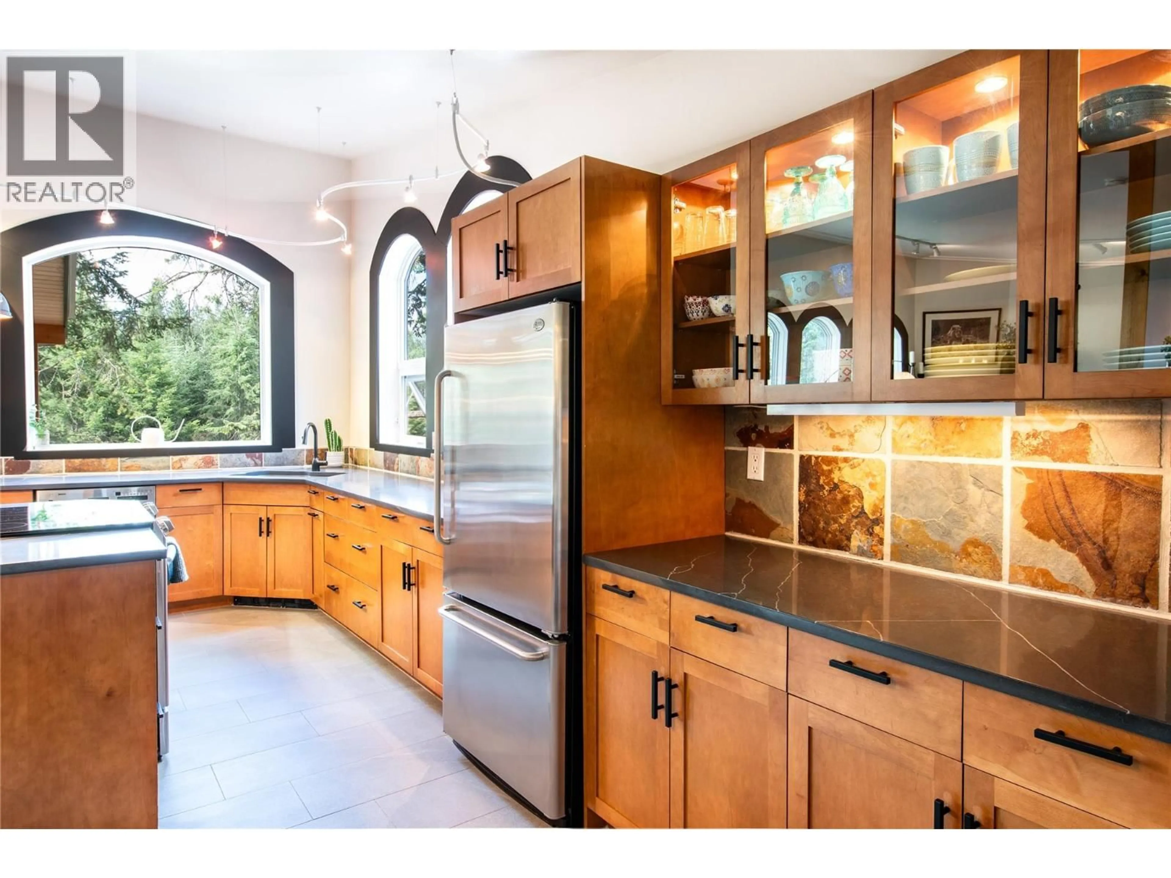 Contemporary kitchen, ceramic/tile floor for 631 LAPP ROAD, Golden British Columbia V0A1H3
