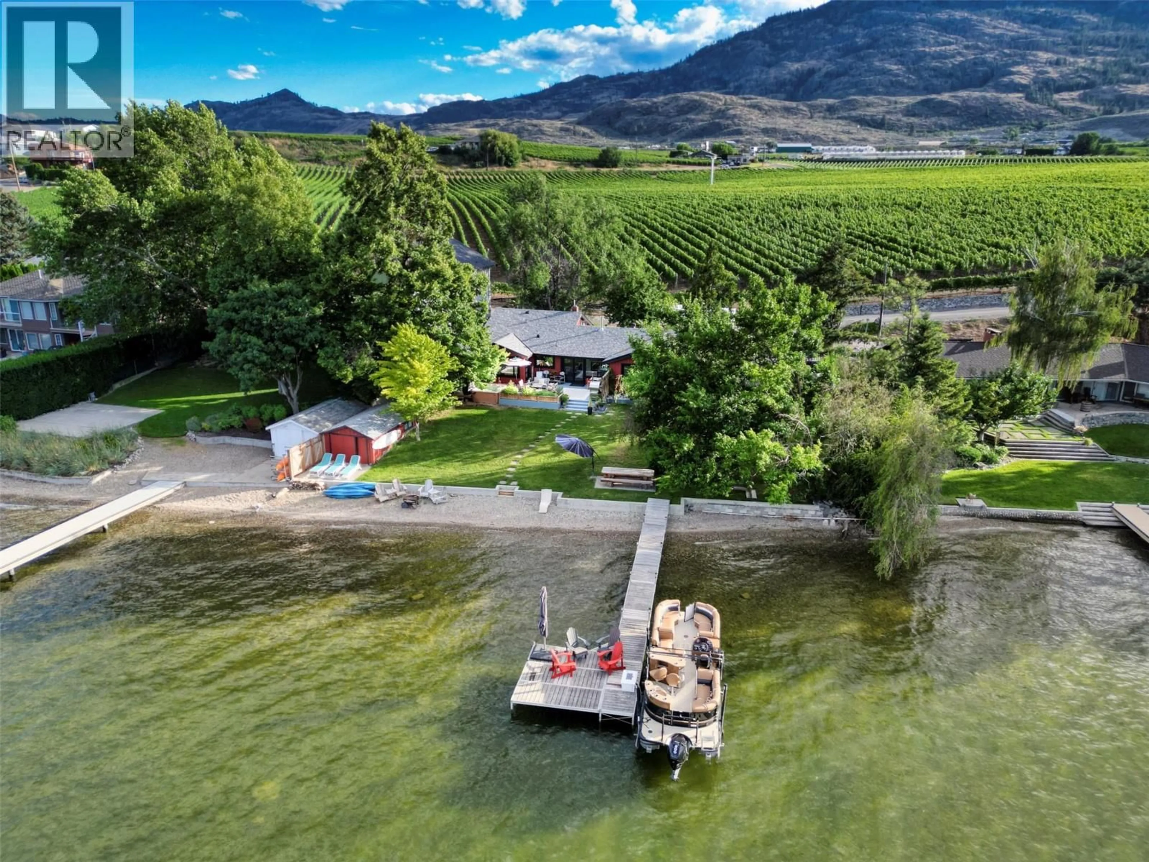 A pic from outside/outdoor area/front of a property/back of a property/a pic from drone, water/lake/river/ocean view for 10617 81ST STREET, Osoyoos British Columbia V0H1V2