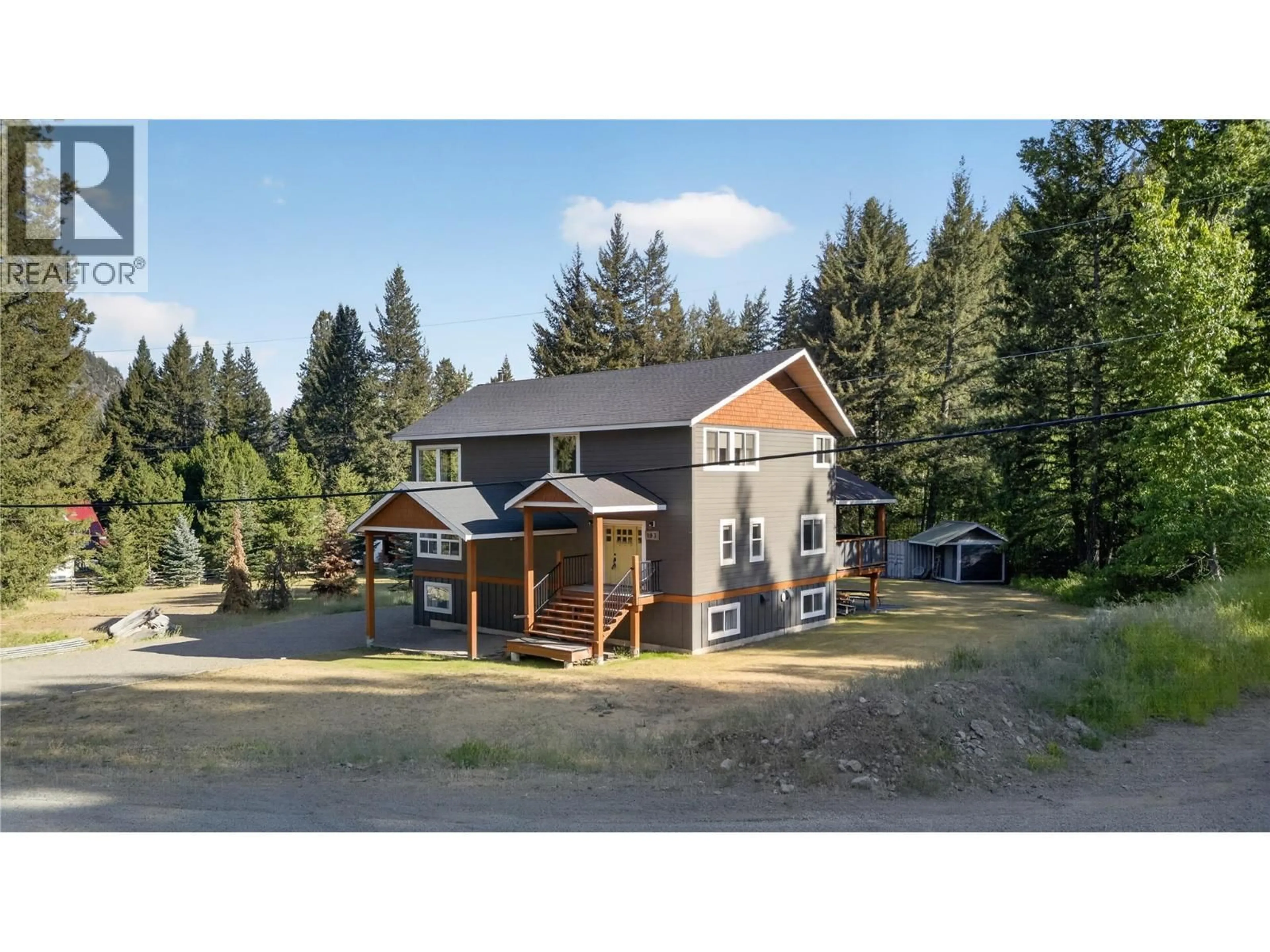 A pic from outside/outdoor area/front of a property/back of a property/a pic from drone, unknown for 193 LOCKIE ROAD, Tulameen British Columbia V0X1W0