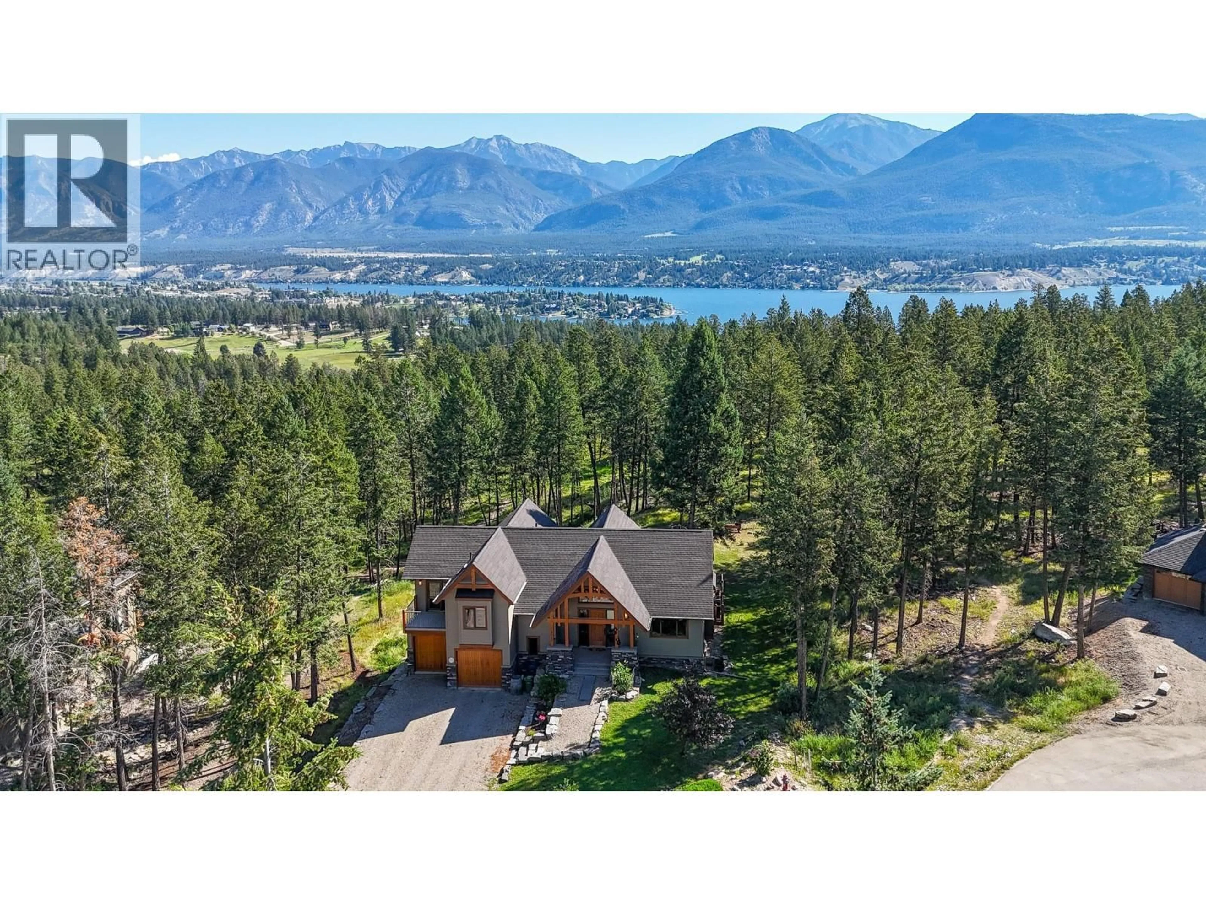 A pic from outside/outdoor area/front of a property/back of a property/a pic from drone, mountain view for 2519 COBBLESTONE CIRCLE, Invermere British Columbia V0A1K6