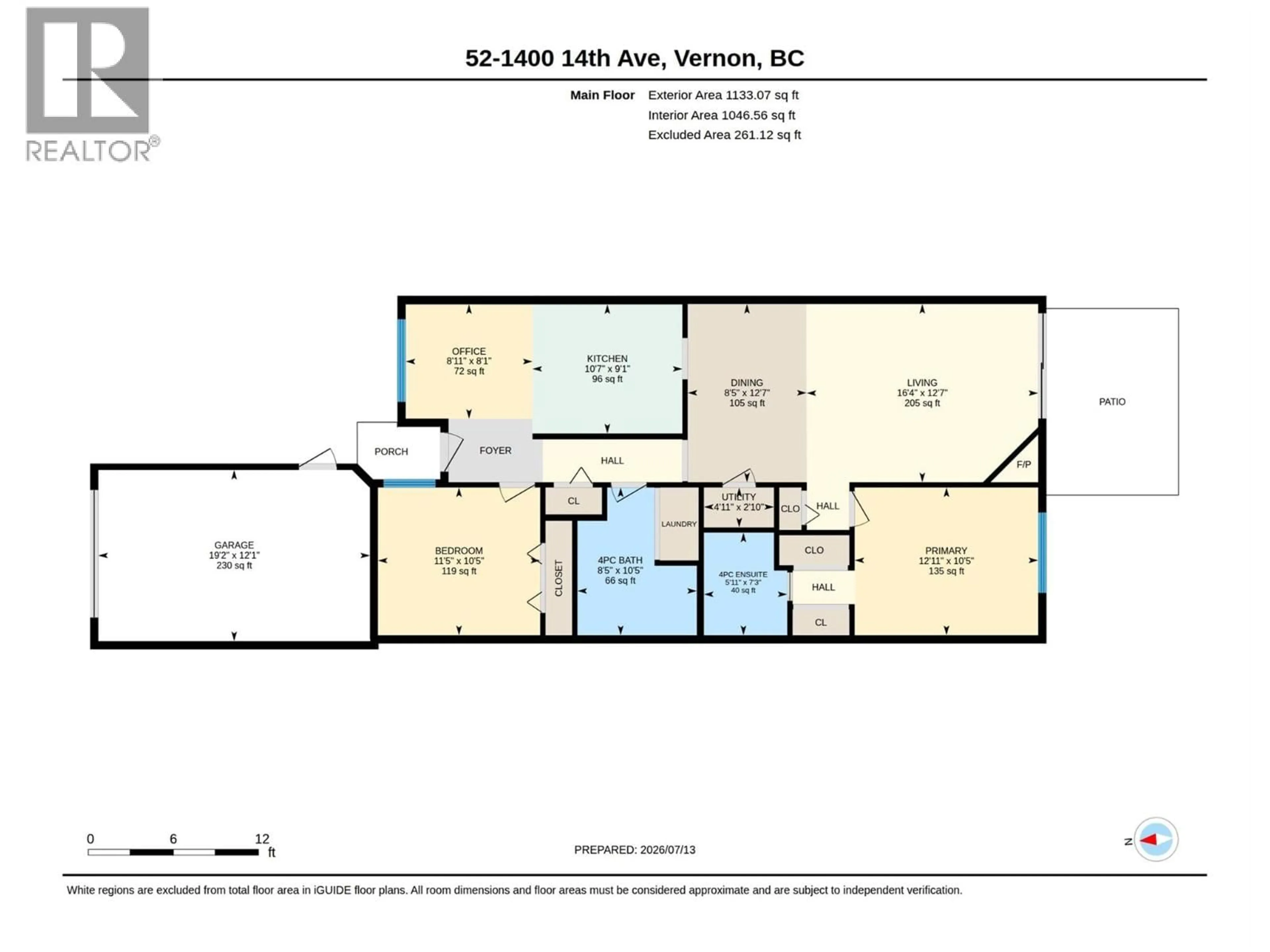 Floor plan for 52 - 1400 14 AVENUE, Vernon British Columbia V1B2S9