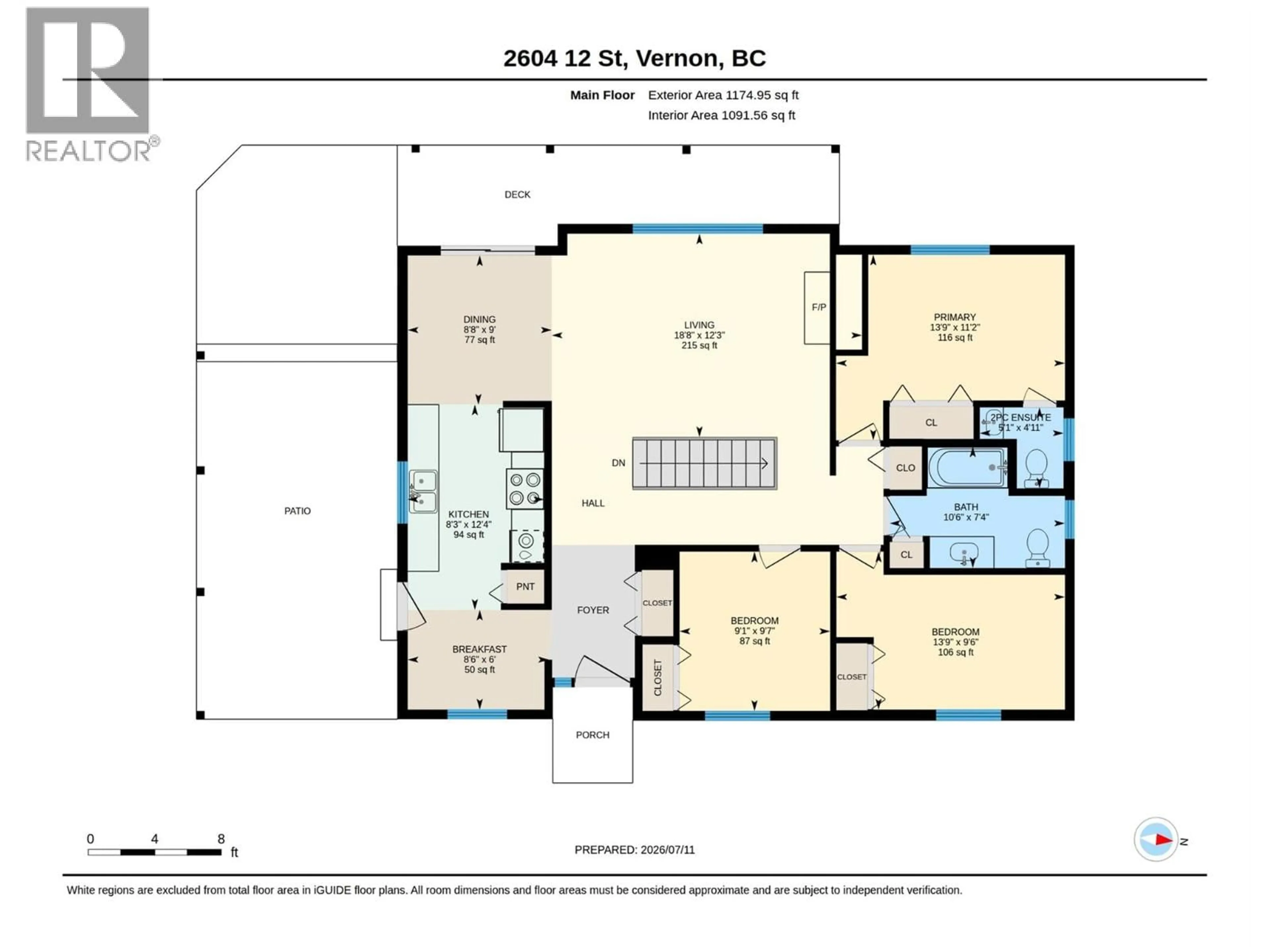 Floor plan for 2604 12 STREET, Vernon British Columbia V1T7Y7