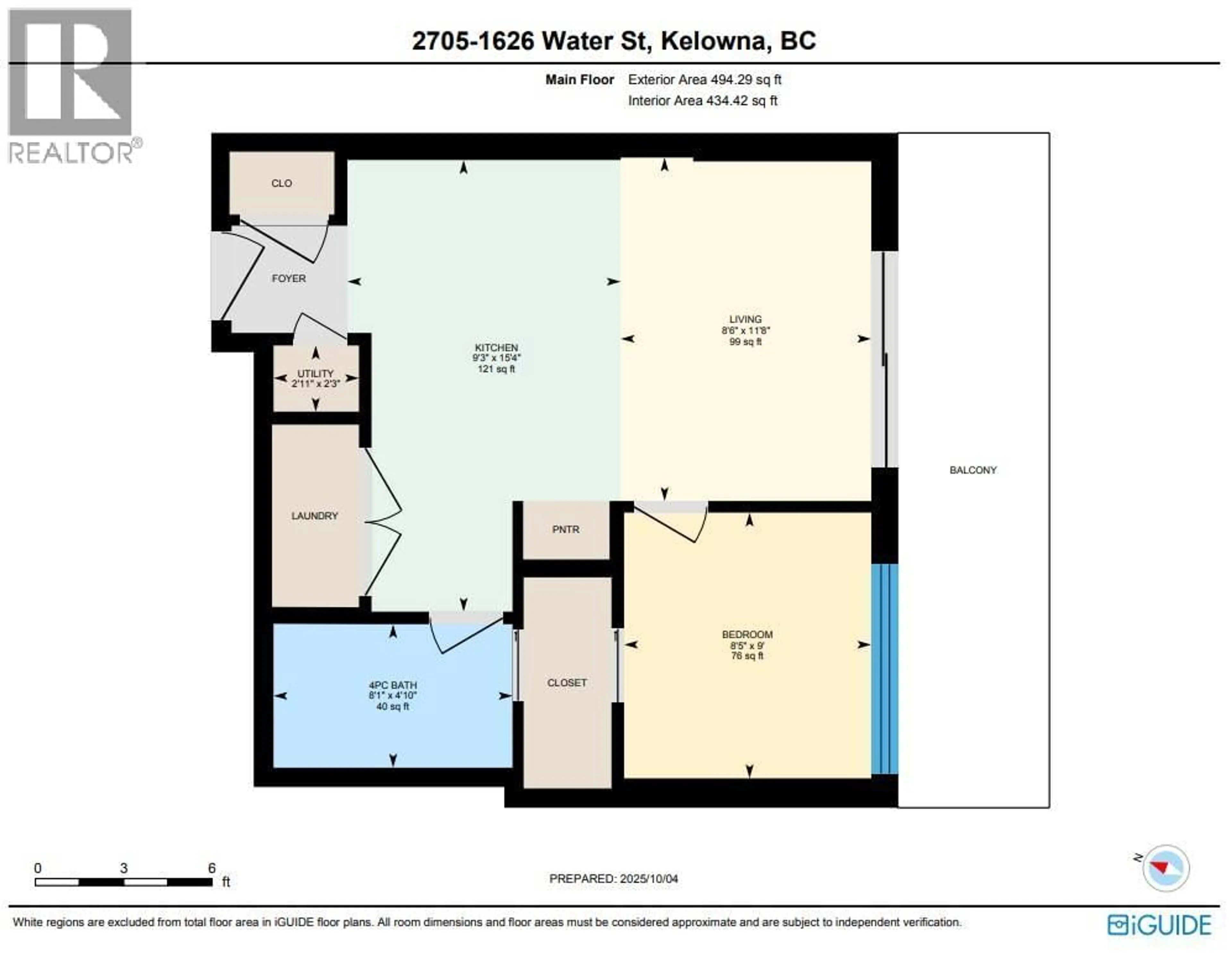 Floor plan for 2705 - 1626 WATER STREET, Kelowna British Columbia V1Y1J9