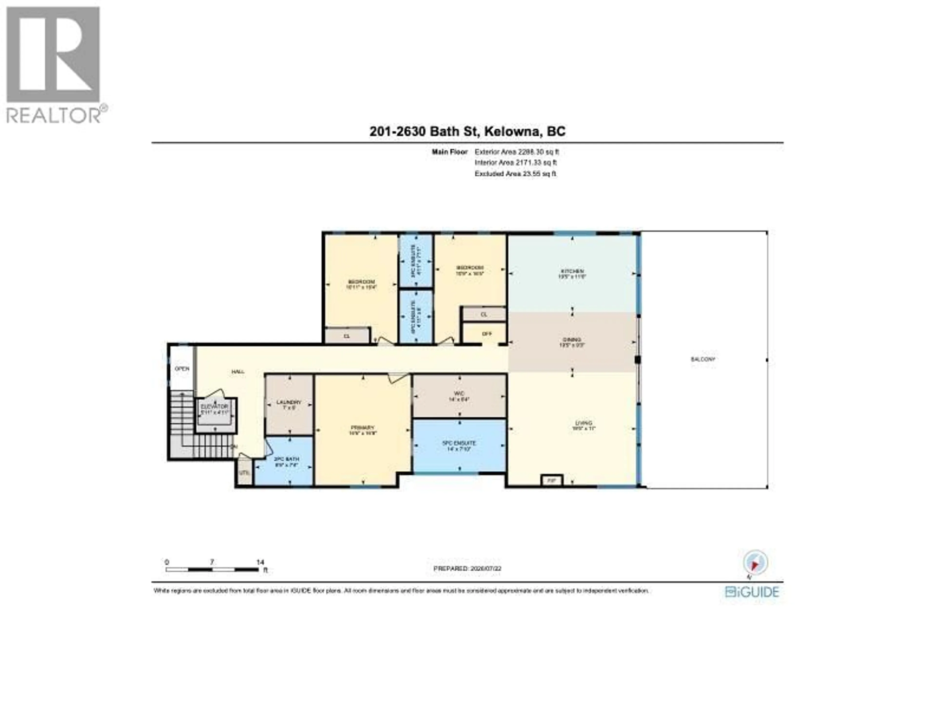 Floor plan for 201 - 2630 BATH STREET, Kelowna British Columbia V1Y1M2