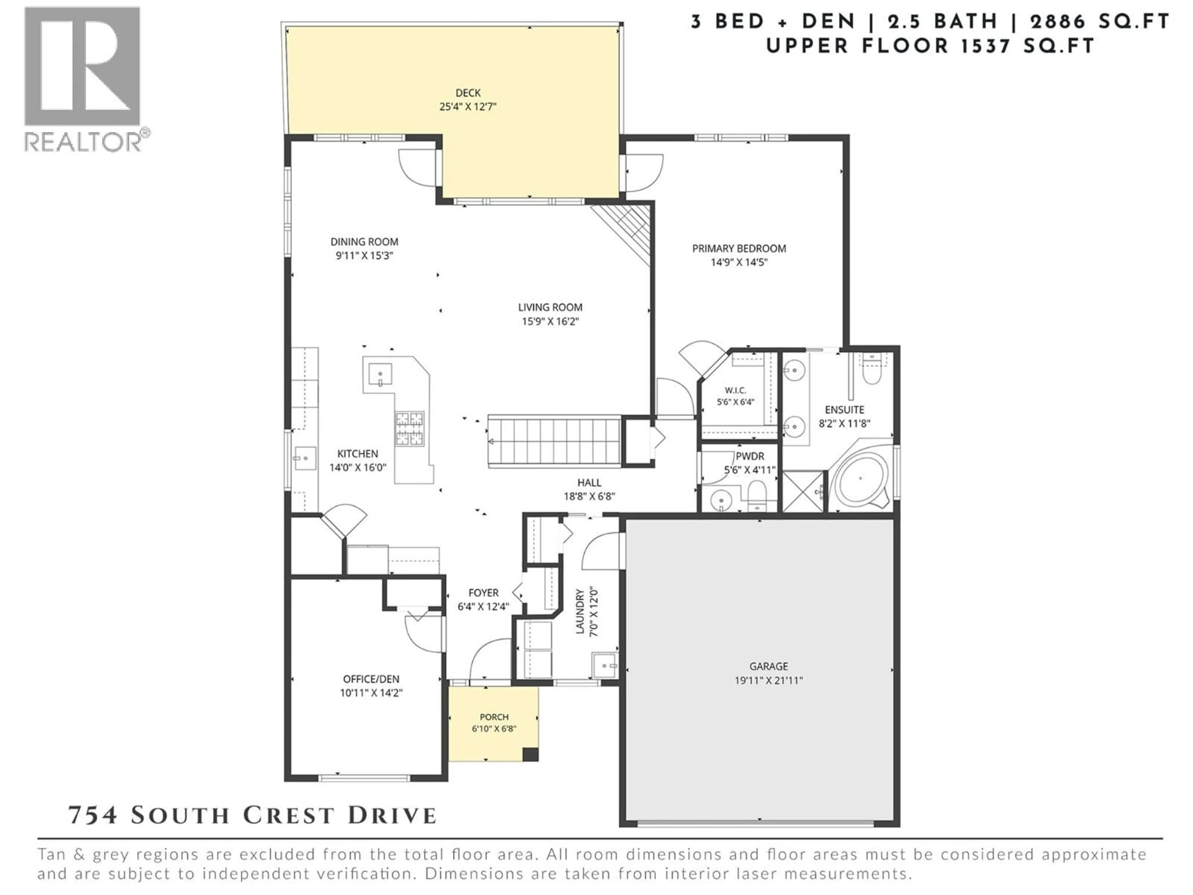 Floor plan for 754 SOUTH CREST DRIVE, Kelowna British Columbia V1W4W7