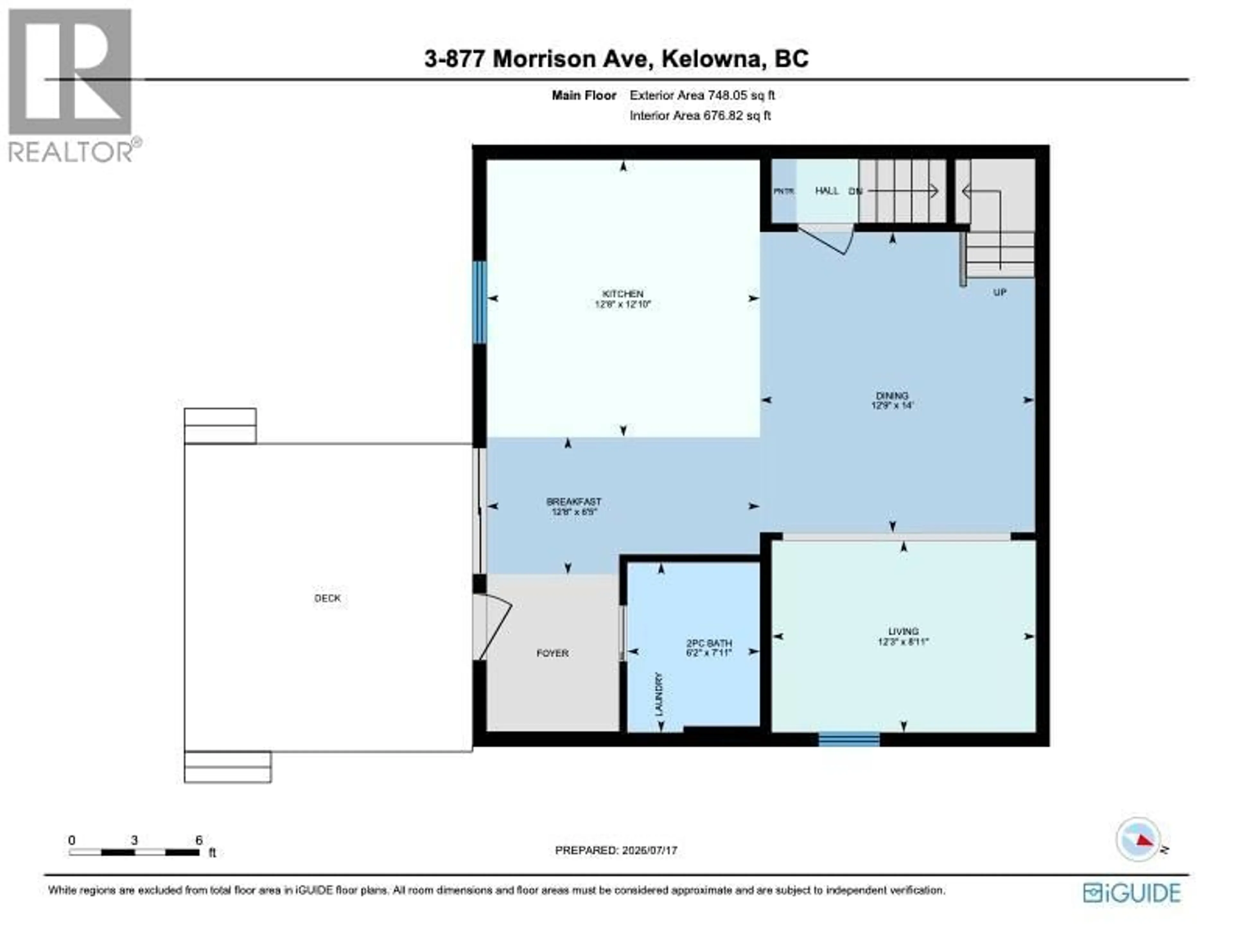 Floor plan for 3 - 877 MORRISON AVENUE, Kelowna British Columbia V1Y5E6
