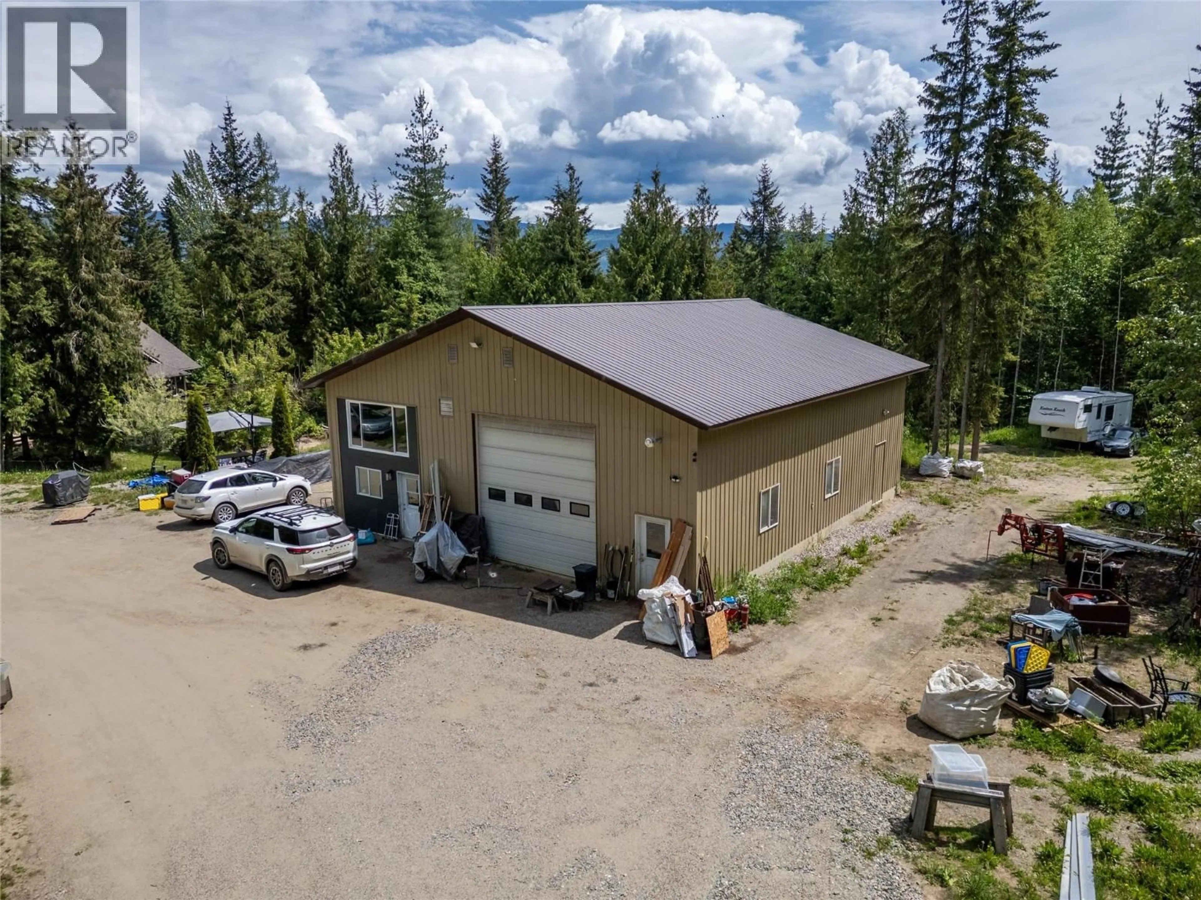 A pic from outside/outdoor area/front of a property/back of a property/a pic from drone, building for 63 LIBICH ROAD, Salmon Arm British Columbia V1E2Y1