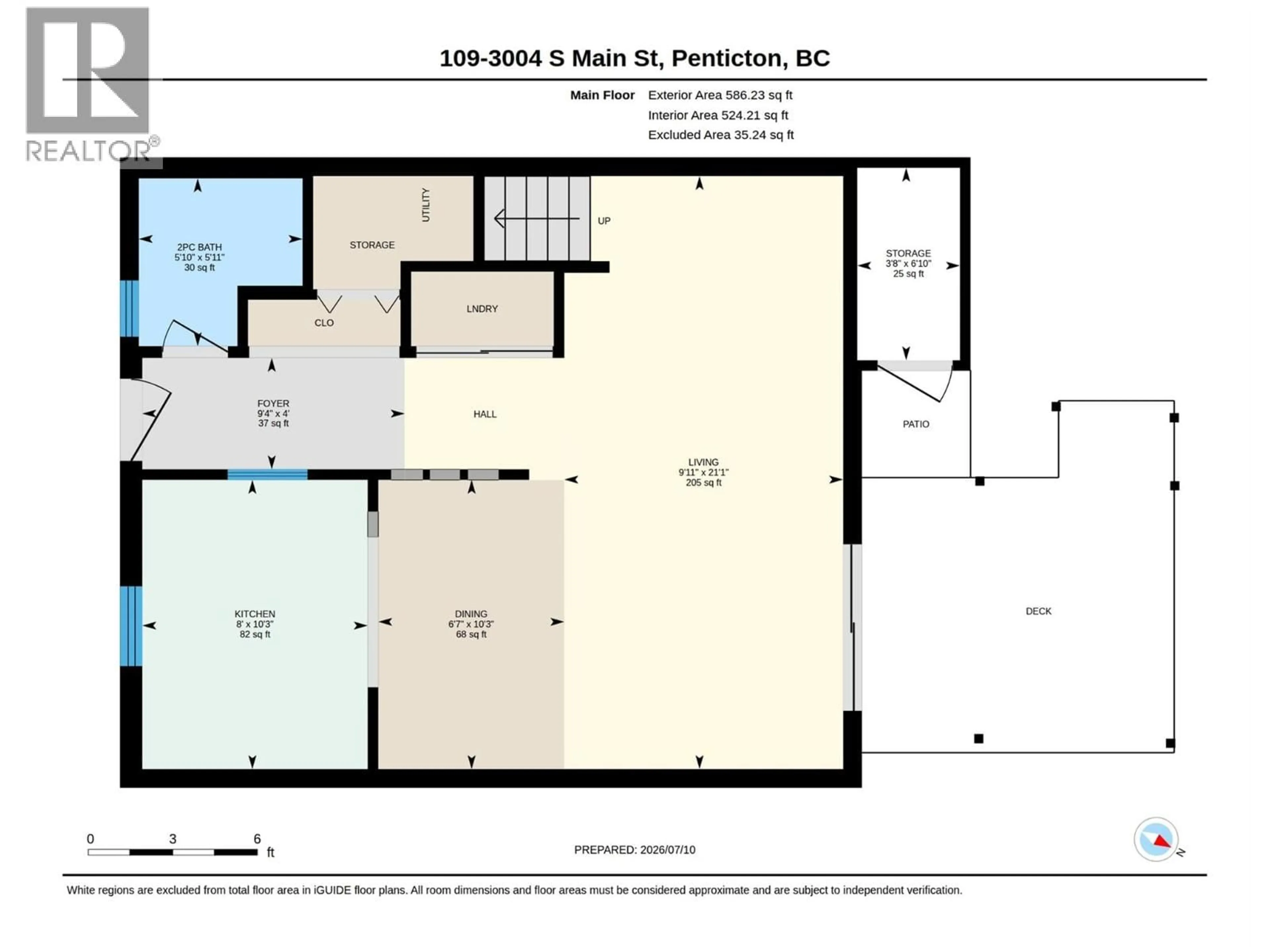 Floor plan for 109 - 3004 SOUTH MAIN STREET, Penticton British Columbia V2A5J6