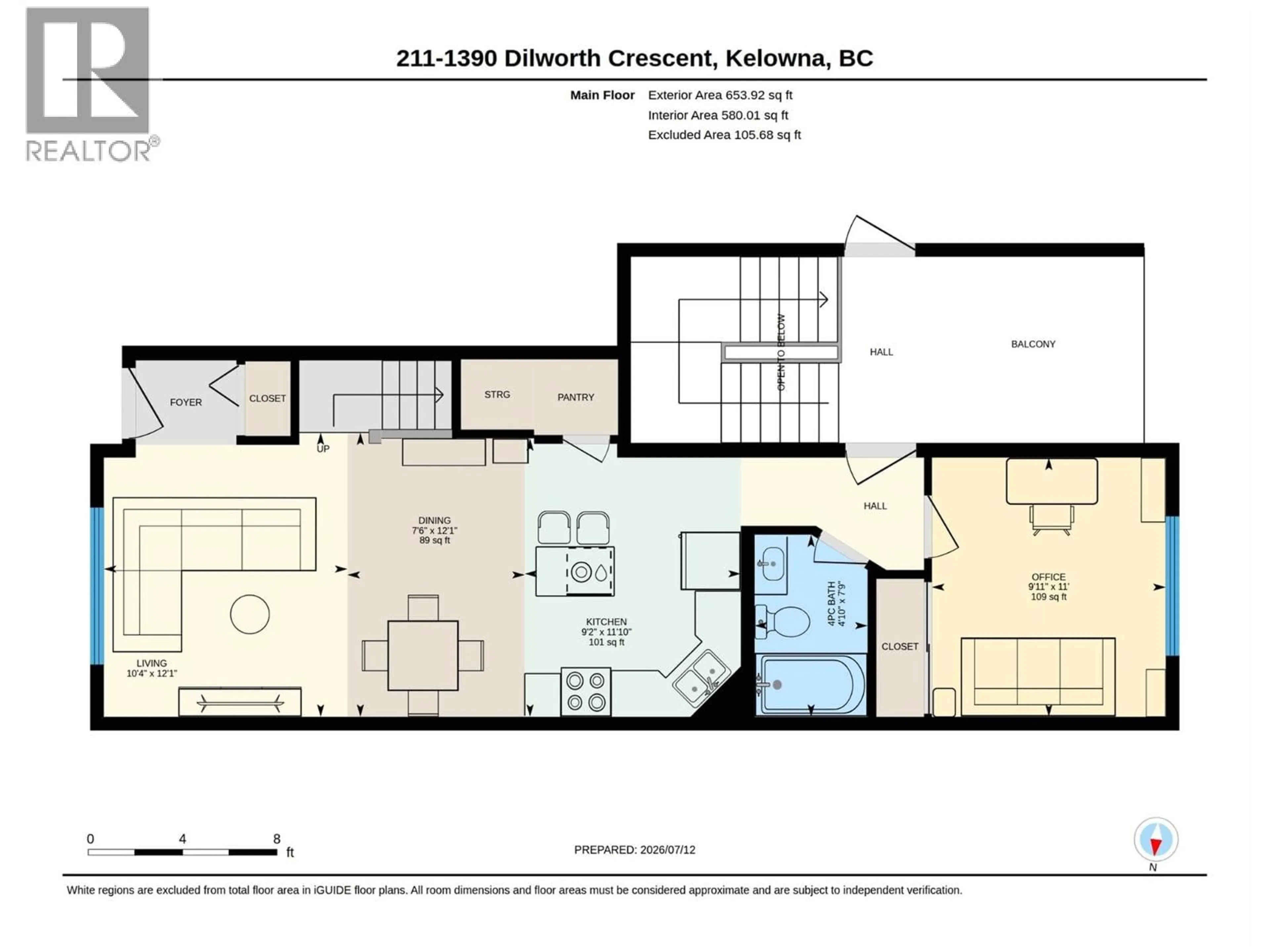 Floor plan for 211 - 1390 DILWORTH CRESCENT, Kelowna British Columbia V1Y4M5