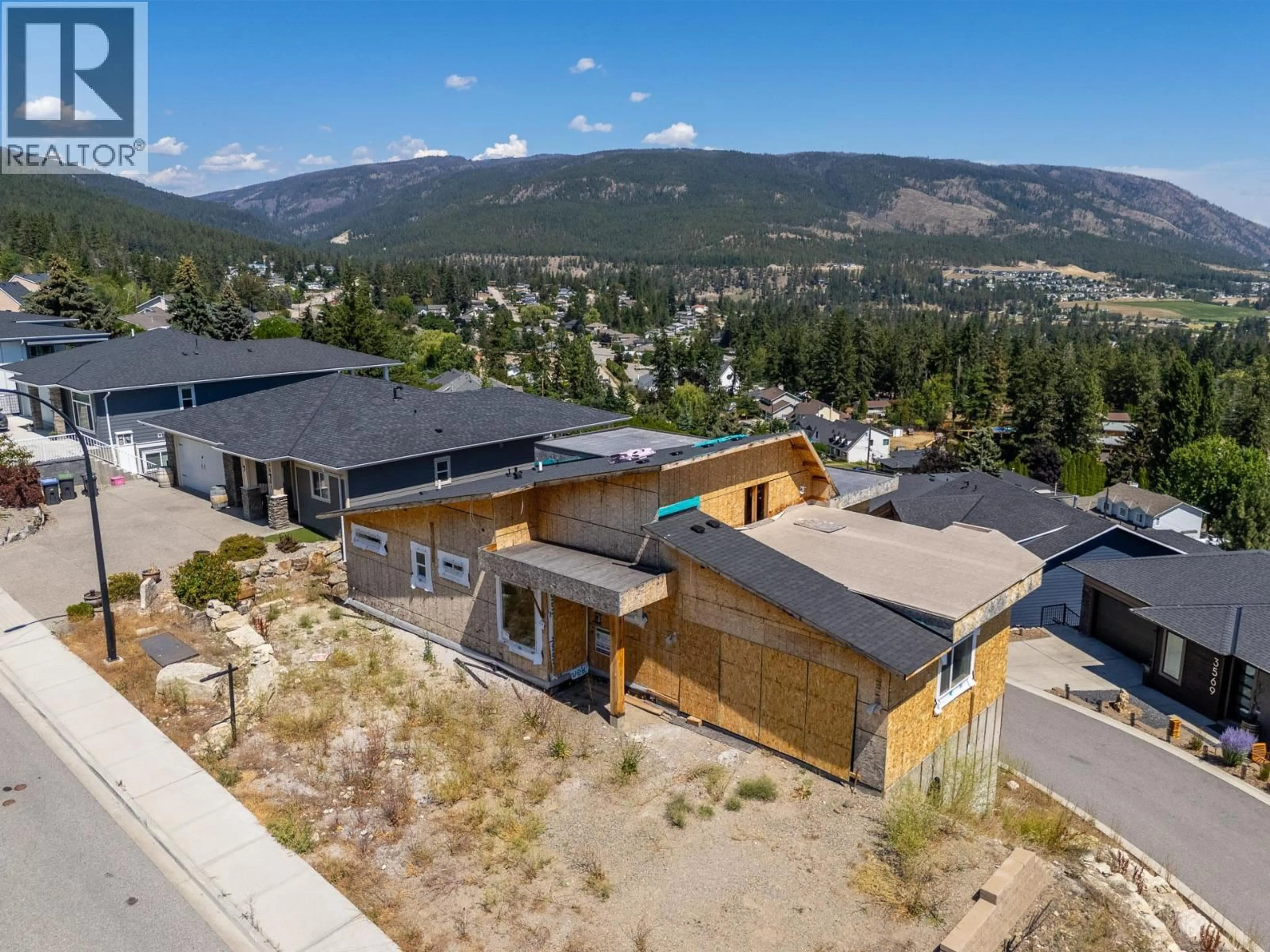 A pic from outside/outdoor area/front of a property/back of a property/a pic from drone, mountain view for 3563 GOLDIE WAY, West Kelowna British Columbia V4T1A3