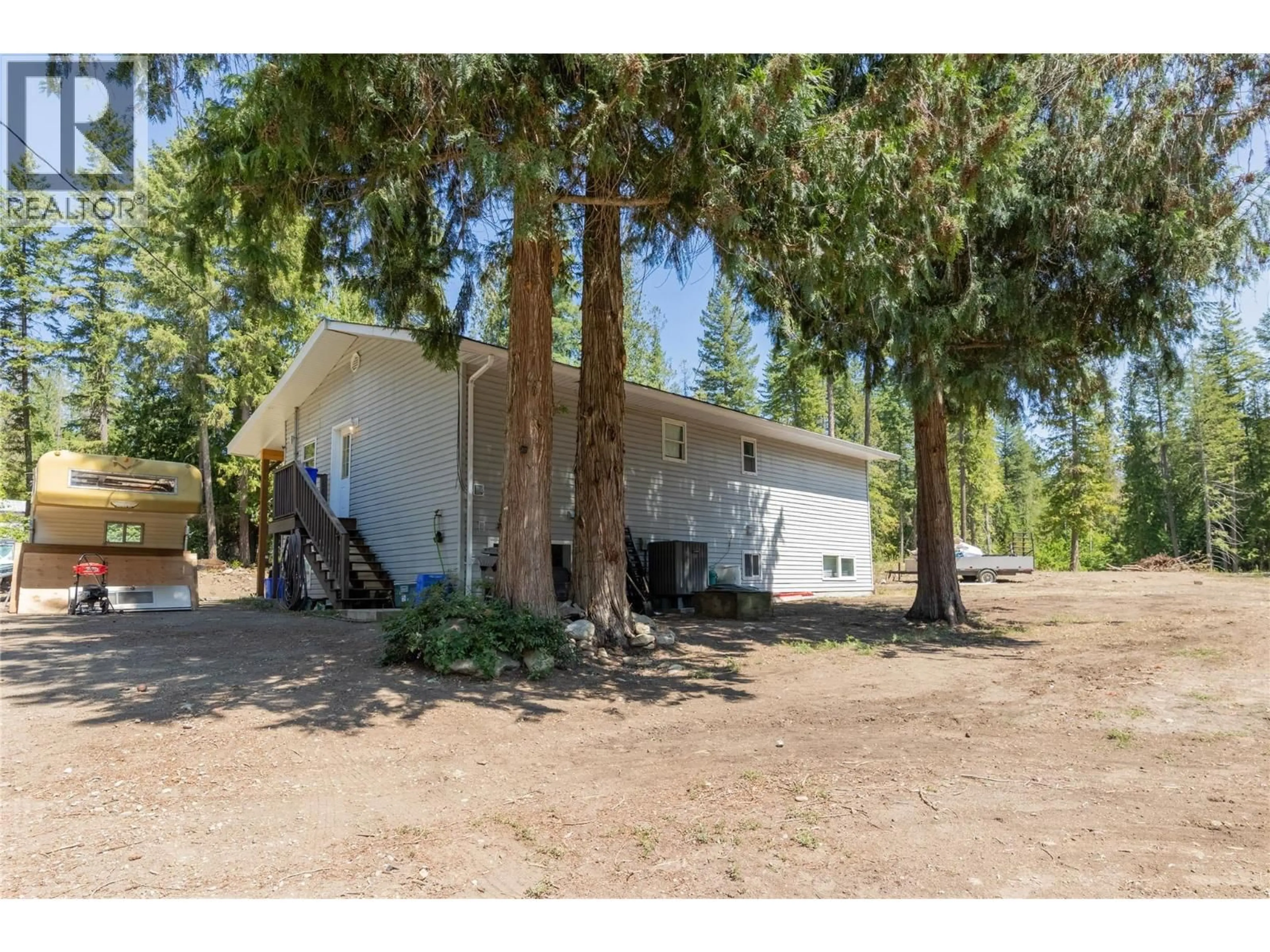 A pic from outside/outdoor area/front of a property/back of a property/a pic from drone, forest/trees view for 73 WATERSHED ROAD, Enderby British Columbia V4Y4K5