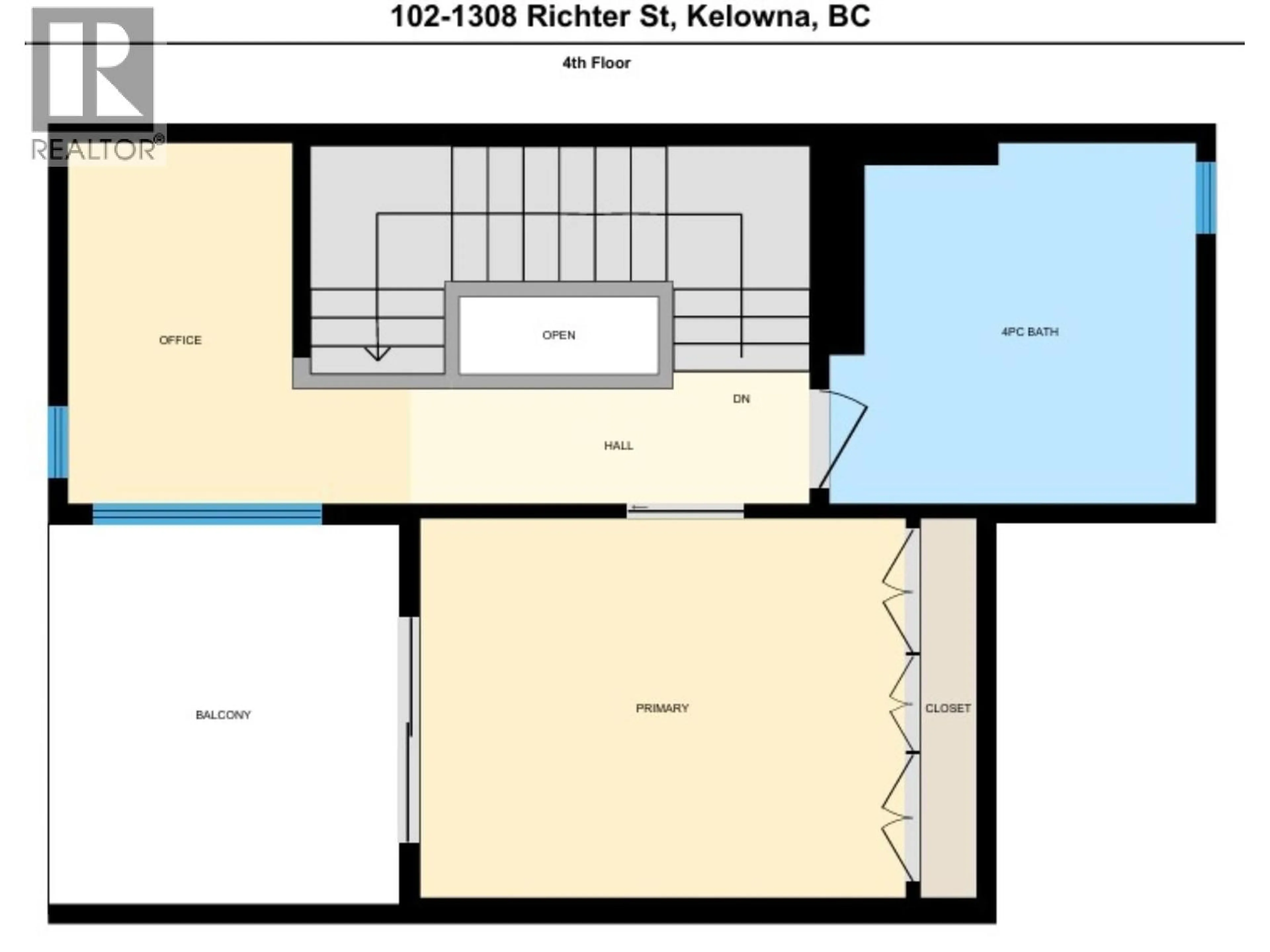 Floor plan for 102 - 1308 RICHTER STREET, Kelowna British Columbia V1Y2L3