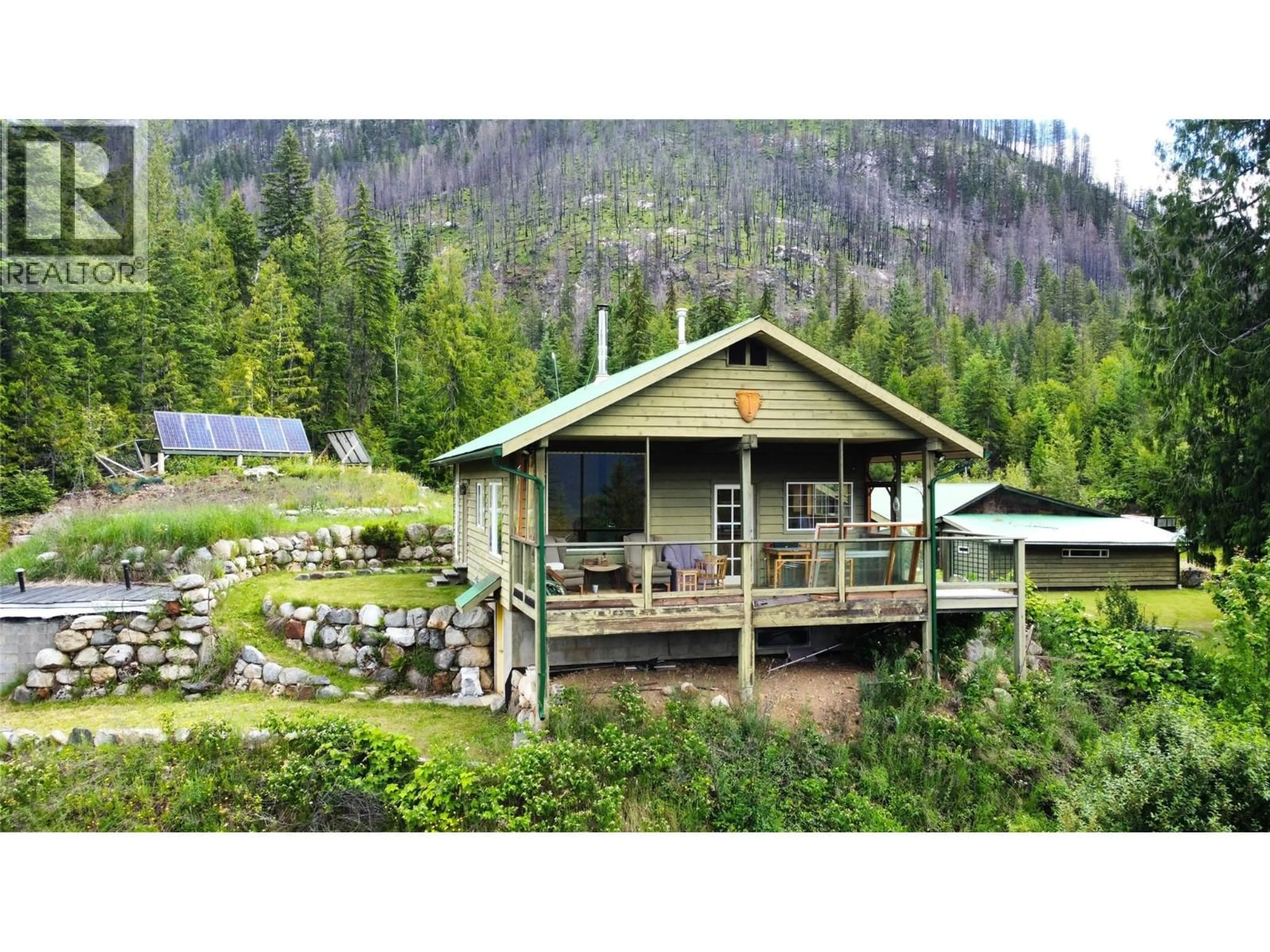 A pic from outside/outdoor area/front of a property/back of a property/a pic from drone, mountain view for 9155 HIGHWAY 6 OTHER, Silverton British Columbia V0G1S0