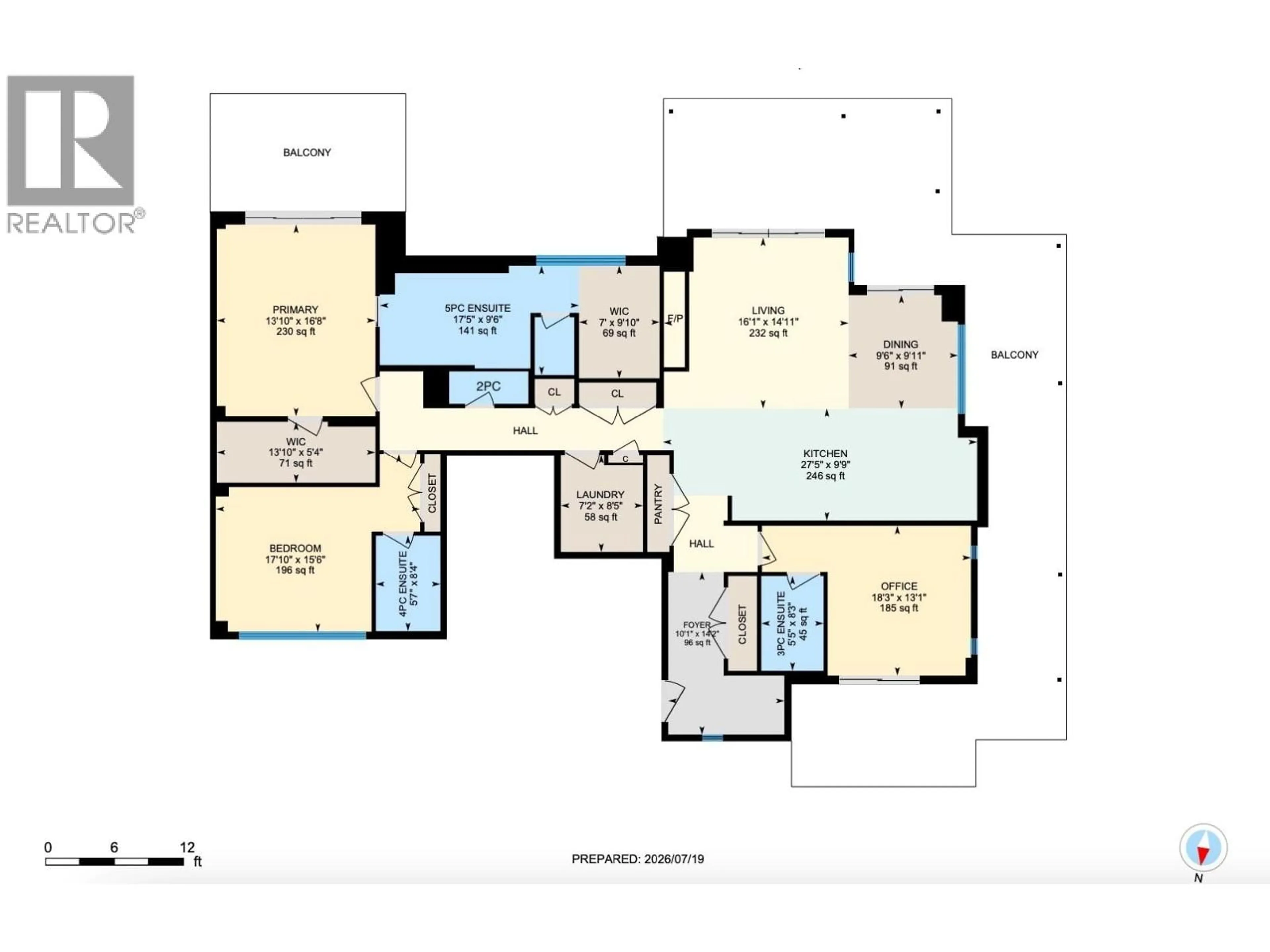 Floor plan for 602 - 460 GROVES AVENUE, Kelowna British Columbia V1Y4Y5