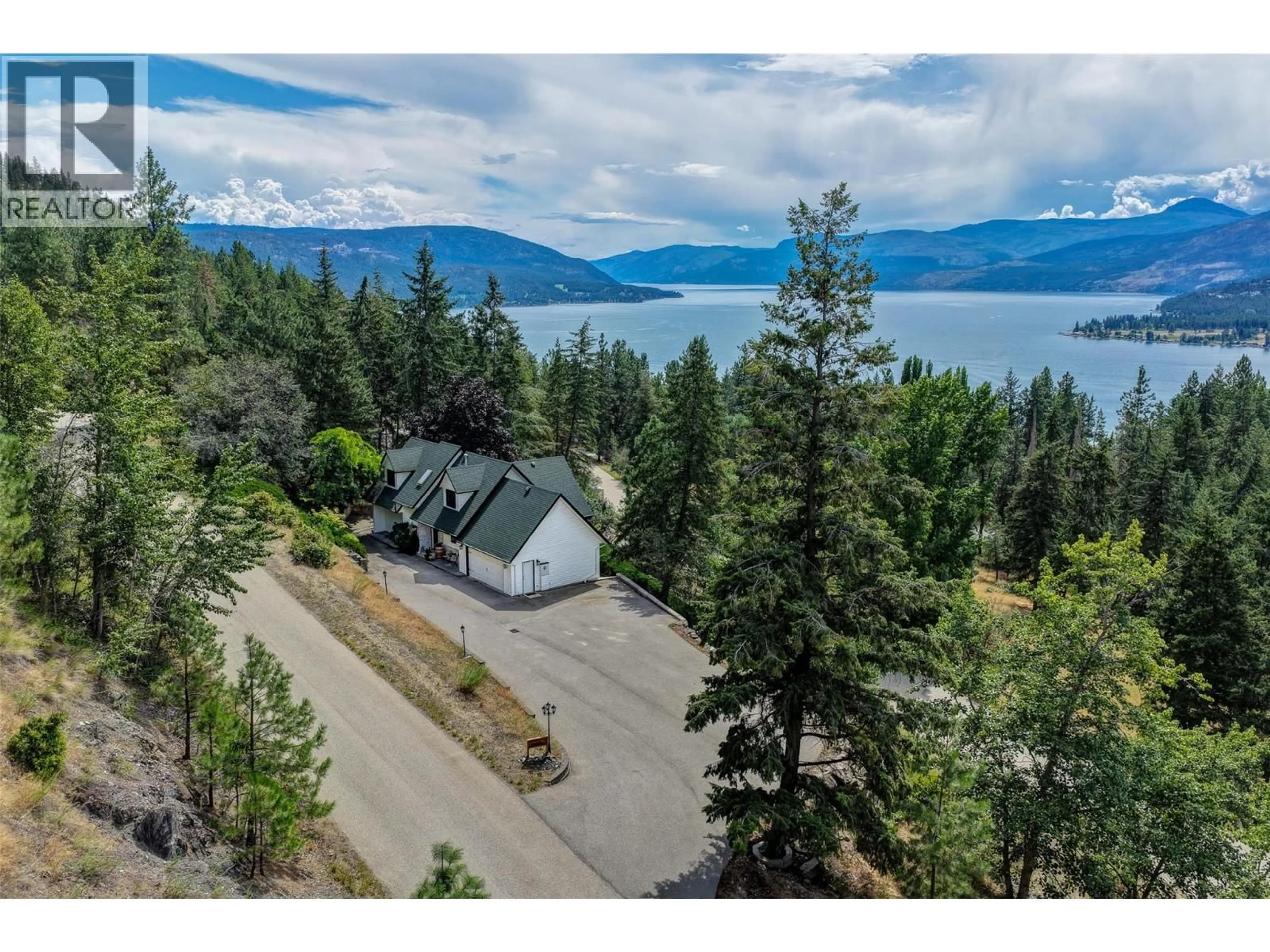 A pic from outside/outdoor area/front of a property/back of a property/a pic from drone, water/lake/river/ocean view for 133 GOLDCLAIM ROAD, Vernon British Columbia V1H1H2