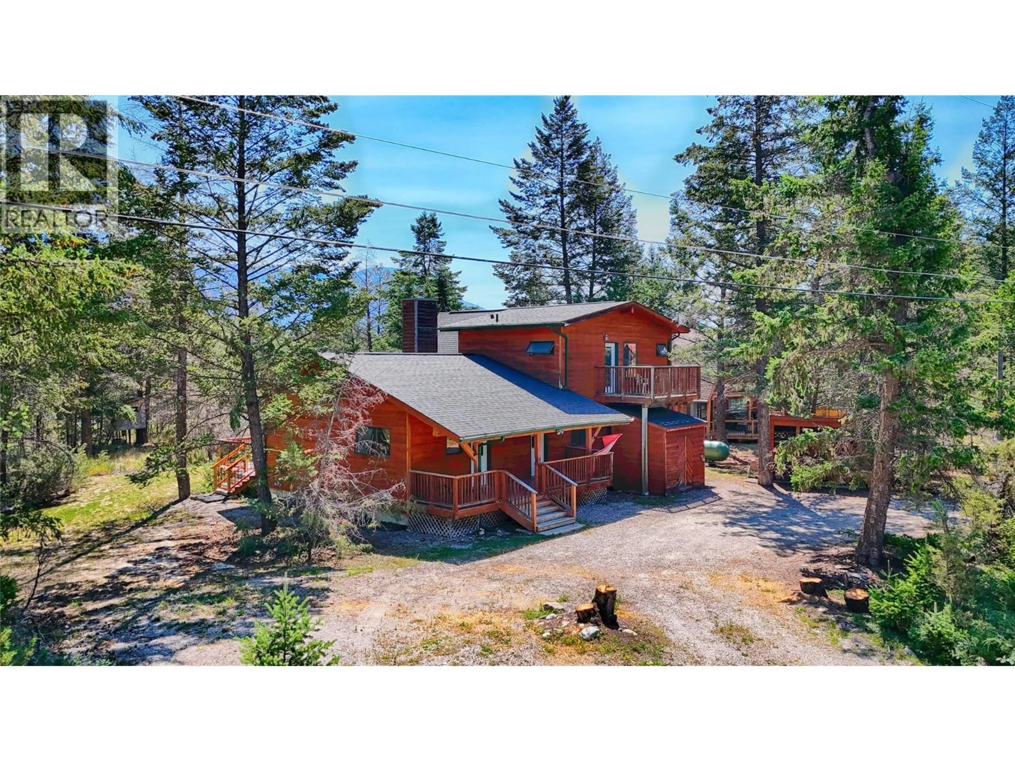A pic from outside/outdoor area/front of a property/back of a property/a pic from drone, forest/trees view for 4345 TEAL ROAD, Fairmont Hot Springs British Columbia V0B1L2