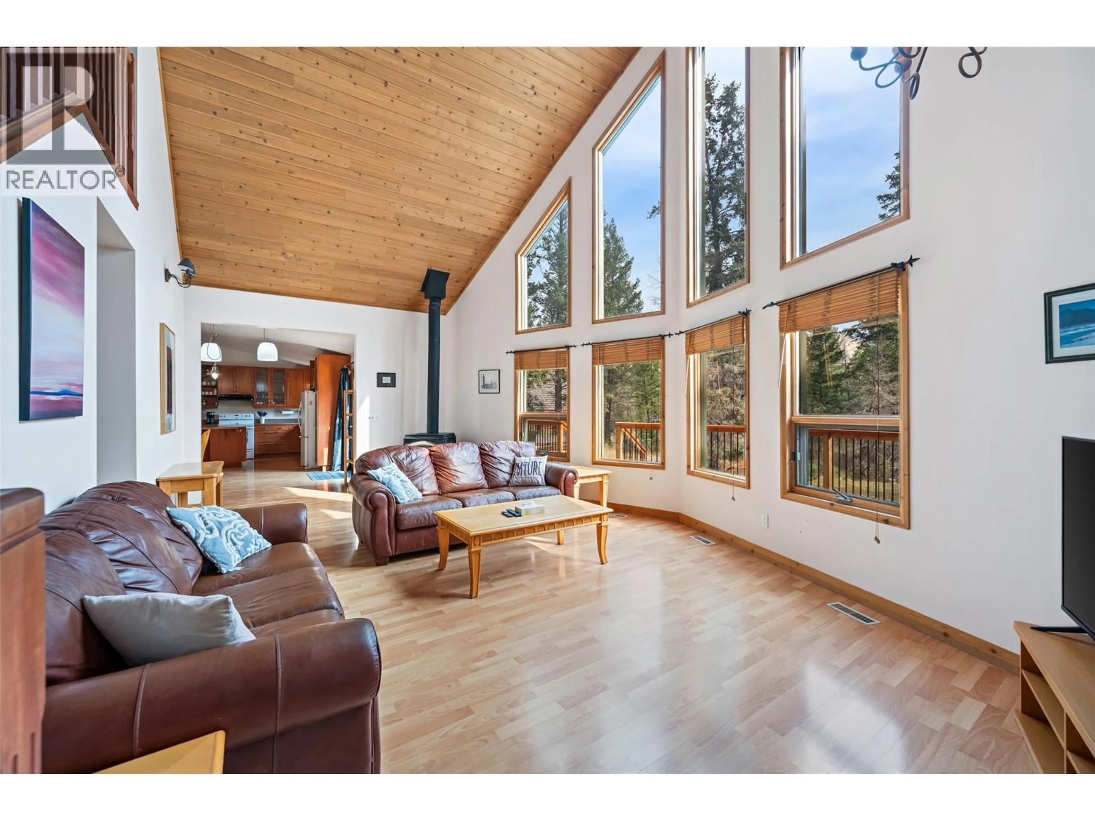 Living room with furniture, wood/laminate floor for 4345 TEAL ROAD, Fairmont Hot Springs British Columbia V0B1L2