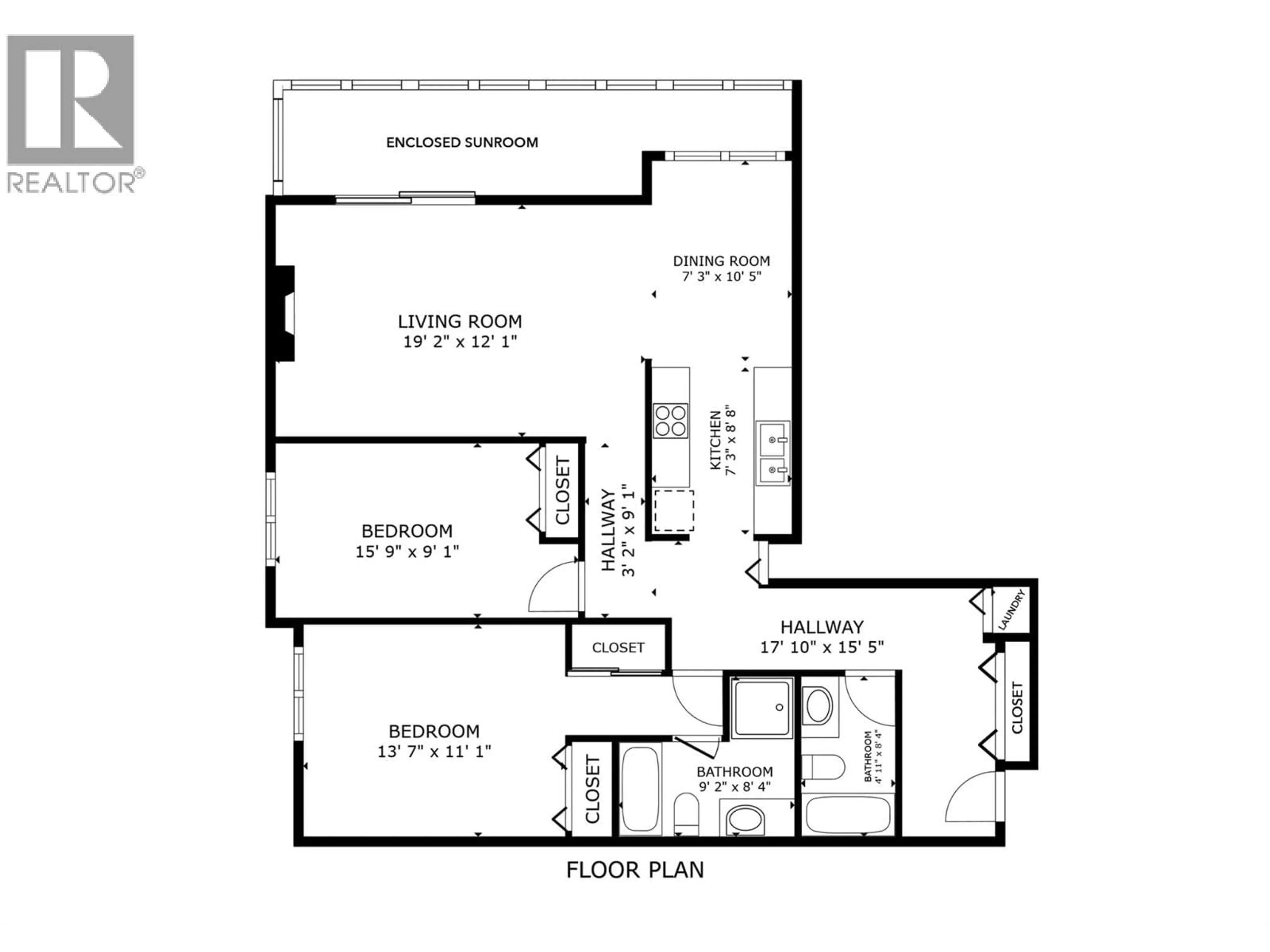 Floor plan for 201 - 1056 BERNARD AVENUE, Kelowna British Columbia V1Y8L7