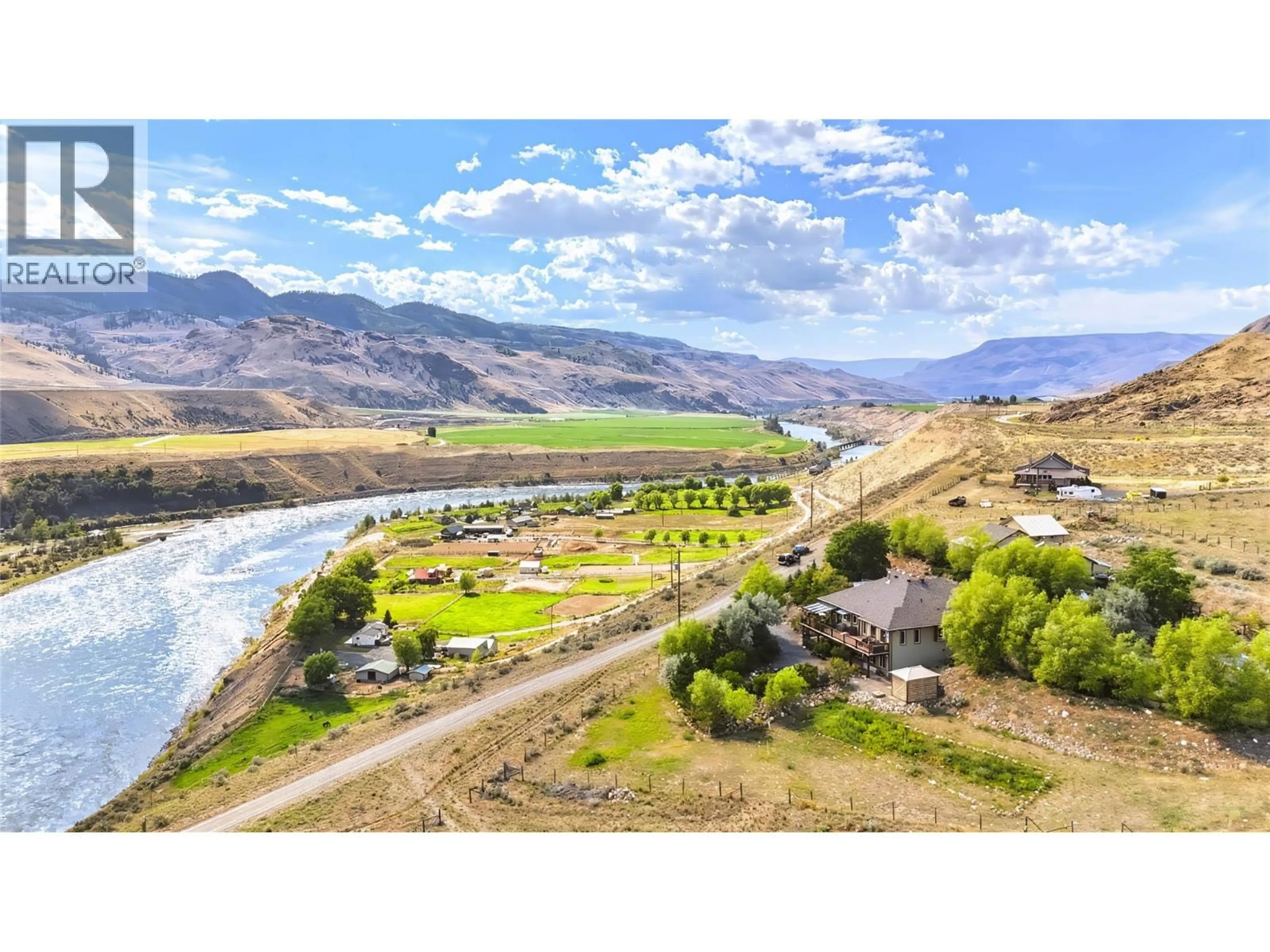 A pic from outside/outdoor area/front of a property/back of a property/a pic from drone, water/lake/river/ocean view for 6341 THOMPSON RIVER DRIVE WEST, Kamloops British Columbia V0K2P0