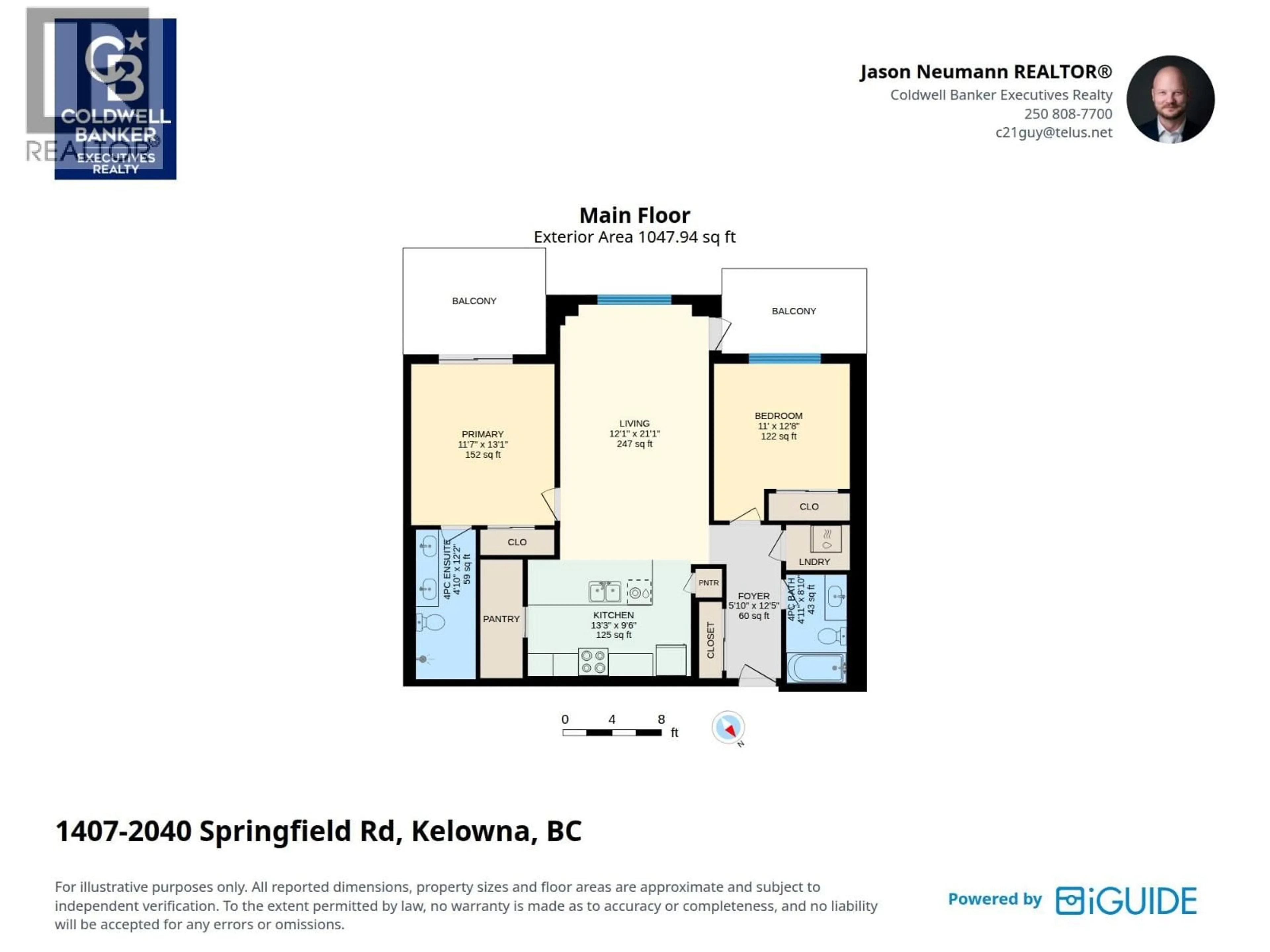 Floor plan for 1407 - 2040 SPRINGFIELD ROAD, Kelowna British Columbia V1Y9N7