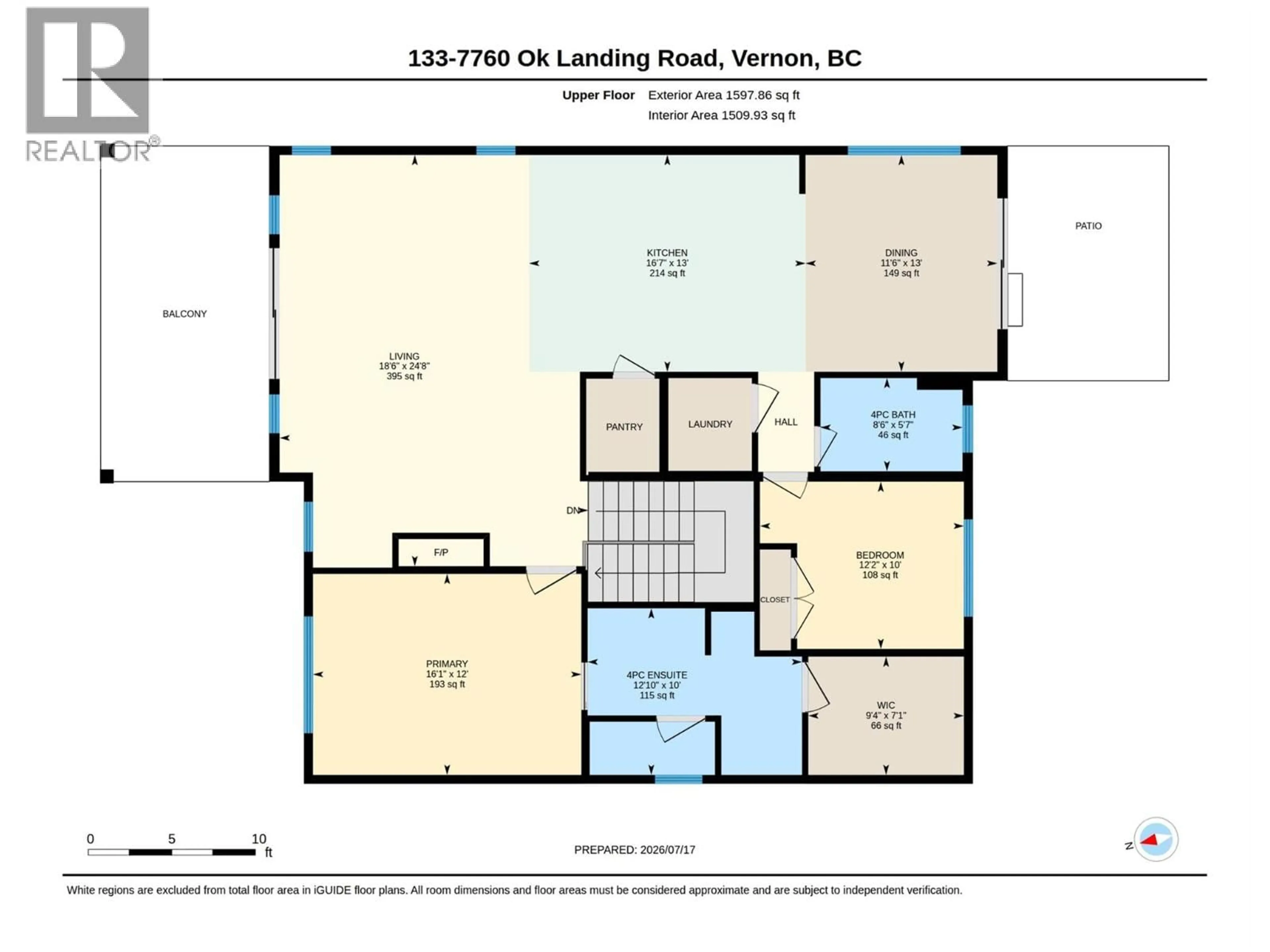 Floor plan for 133 - 7760 OKANAGAN LANDING ROAD, Vernon British Columbia V1H1Z4