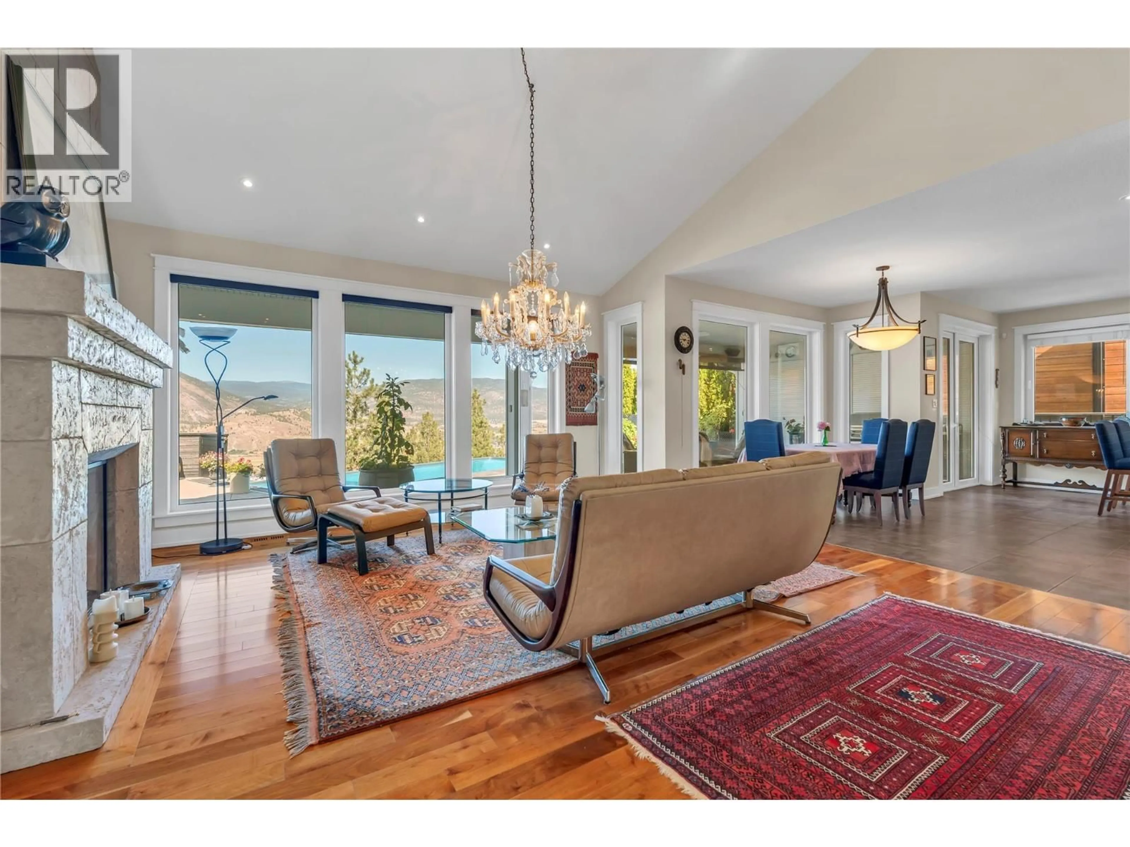 Living room with furniture, wood/laminate floor for 4 - 112 PENROSE COURT, Penticton British Columbia V2A9B6