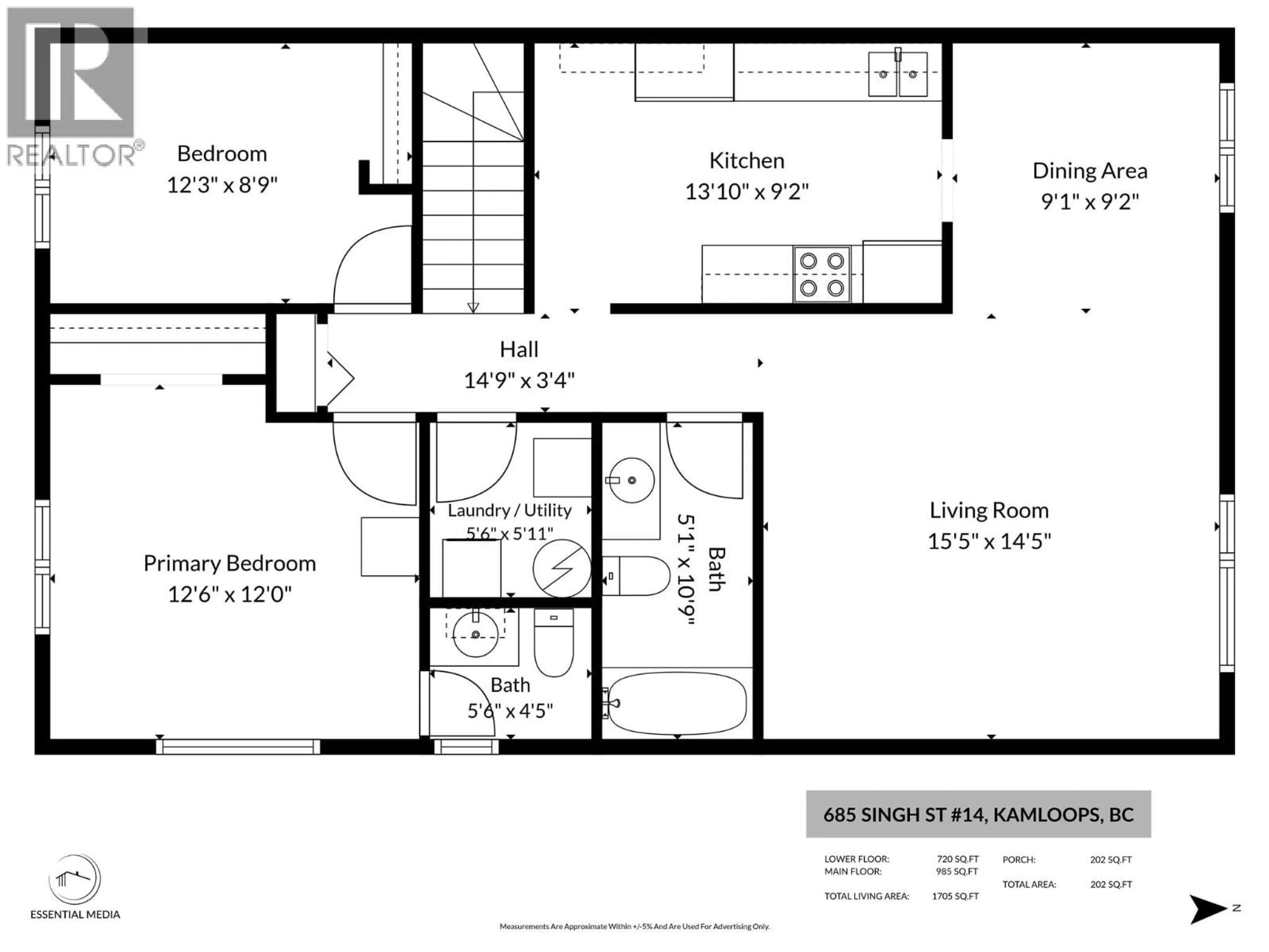 Floor plan for 14 - 685 SINGH STREET, Kamloops British Columbia V2B5C5
