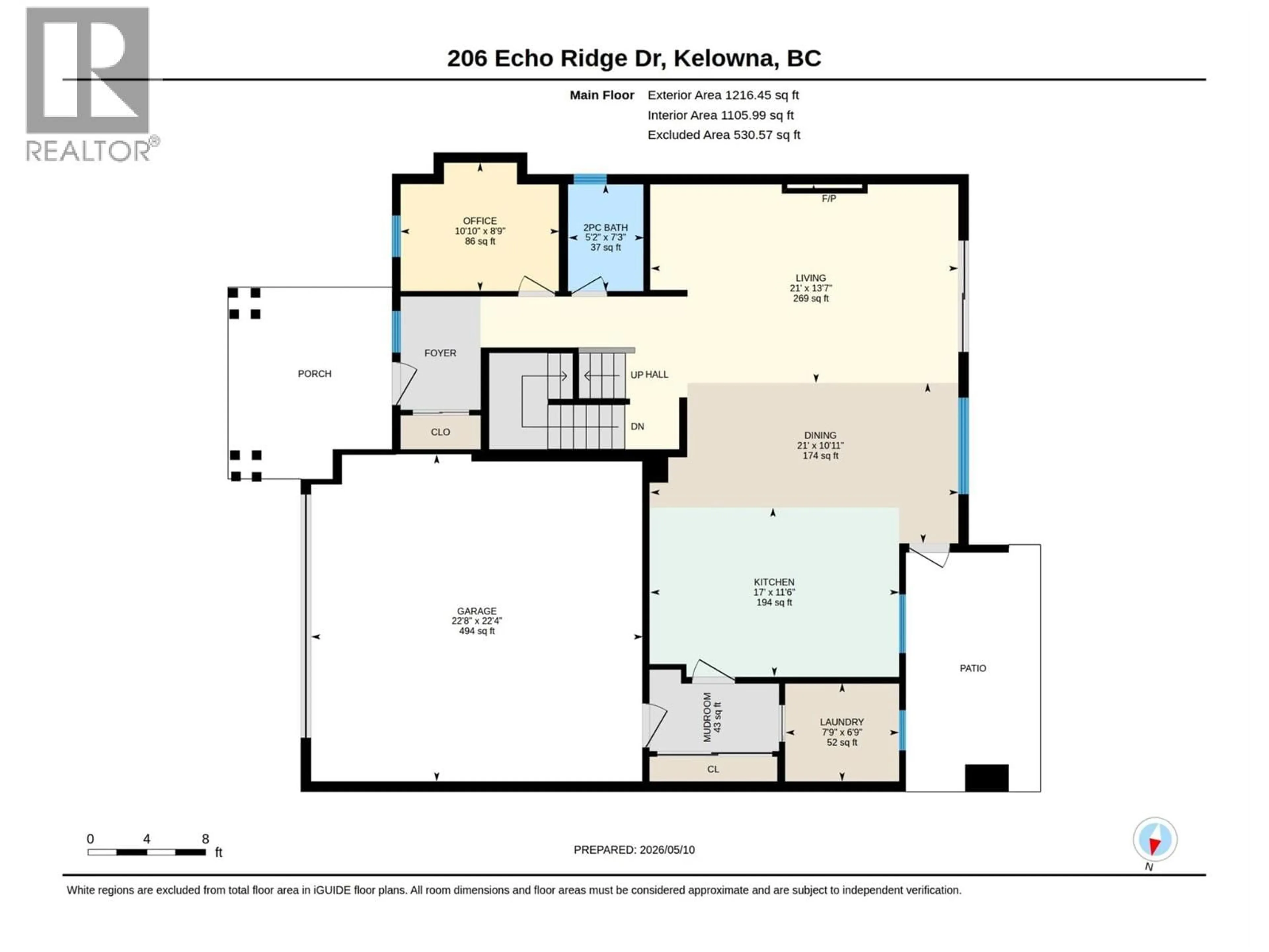 Floor plan for 206 ECHO RIDGE, Kelowna British Columbia V1V0C9